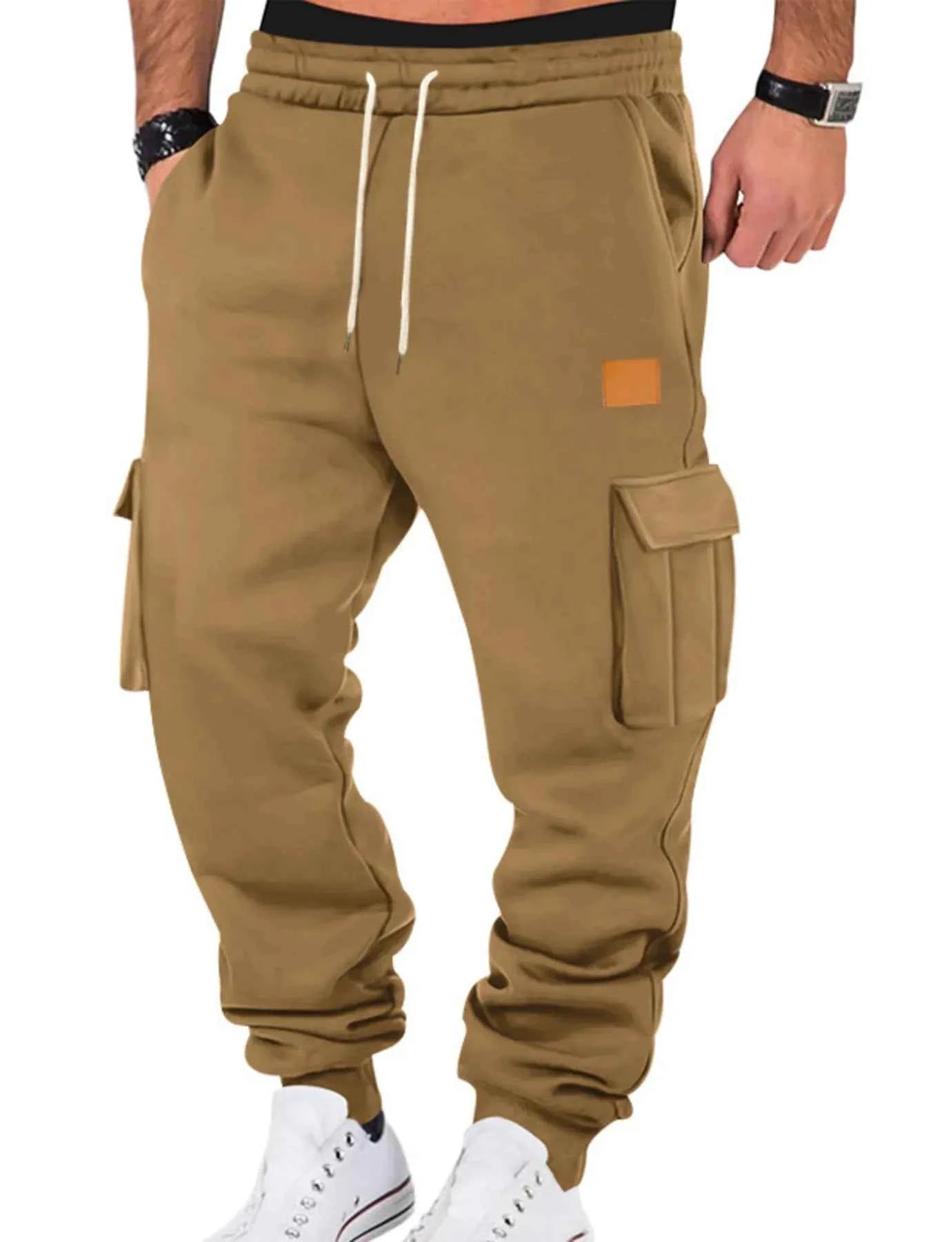 Men's Plus Size Cargo Jogger Pants with Full Size Drawstring