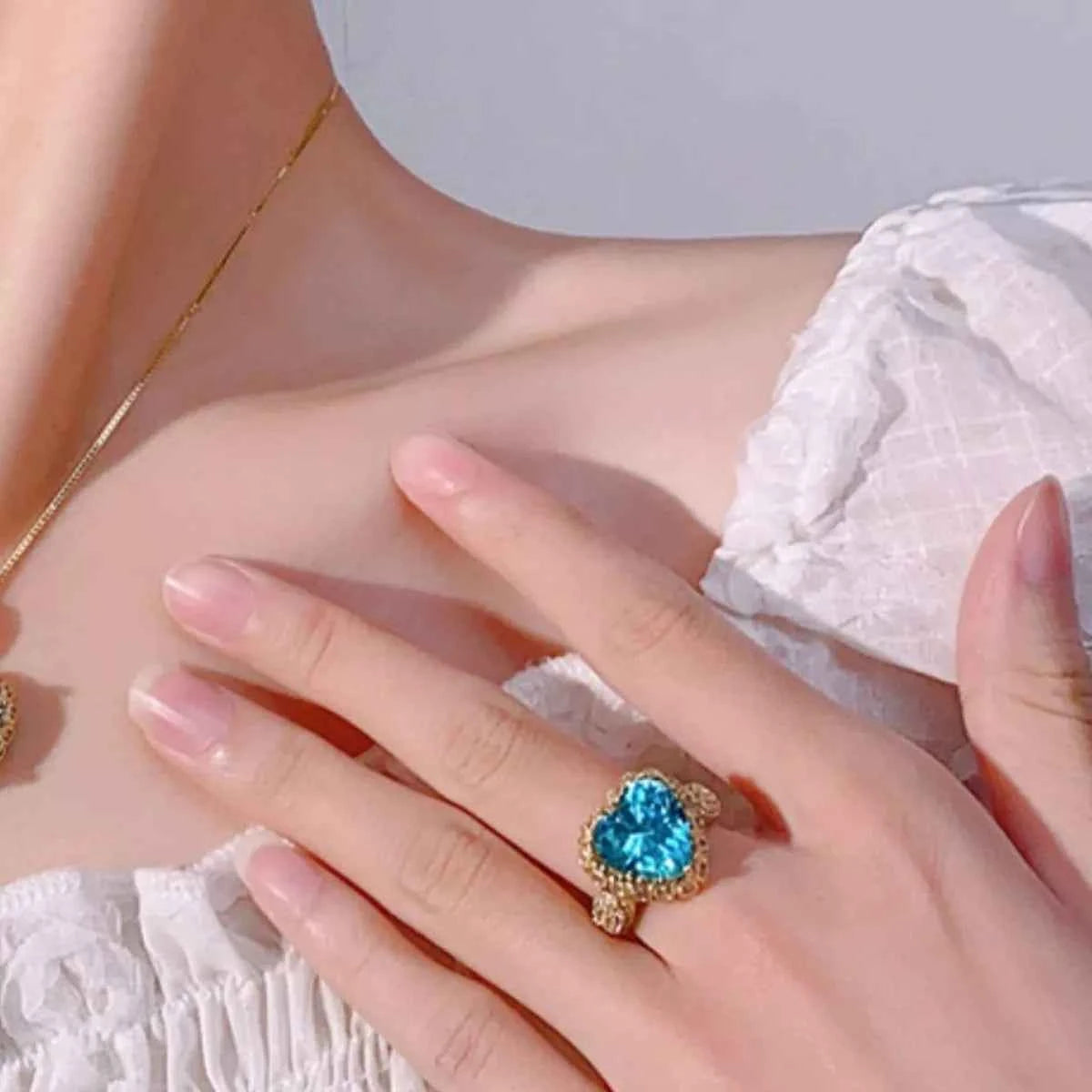 18K Gold-Plated Heart-Shaped Ring