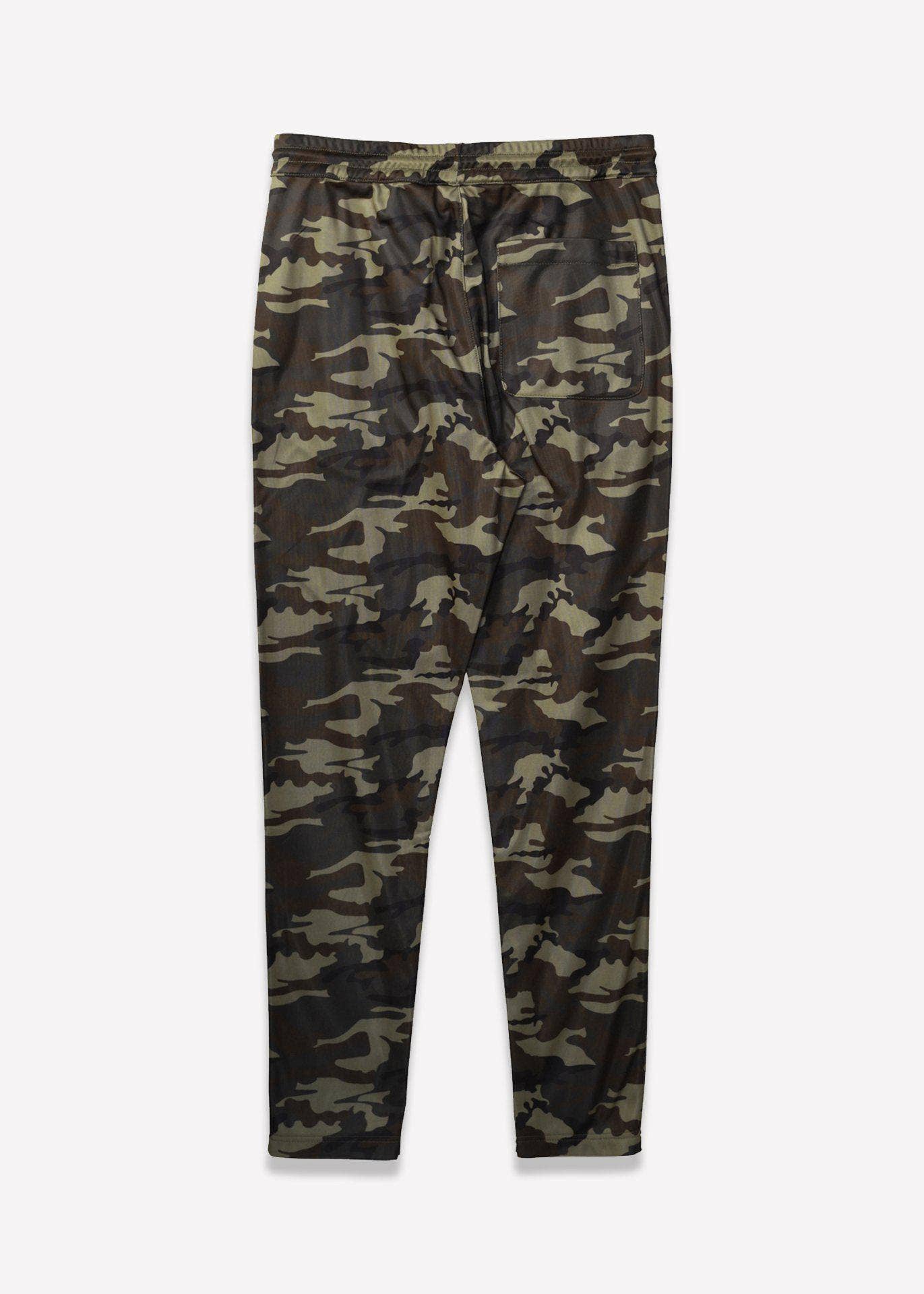 Robin K Men’s Snap Track Pants in Orange Camo