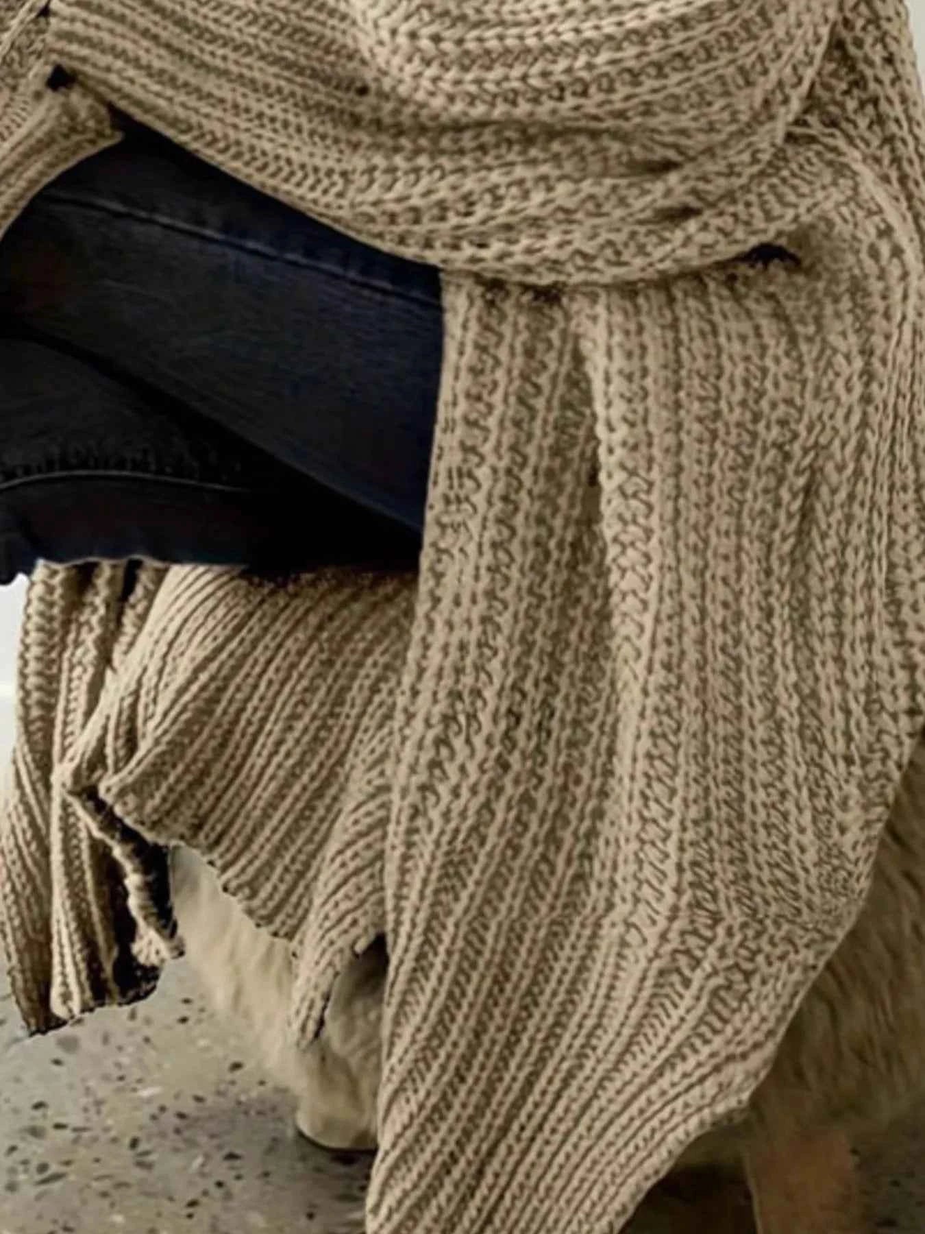 Chunky Knit Open Front Cardigan