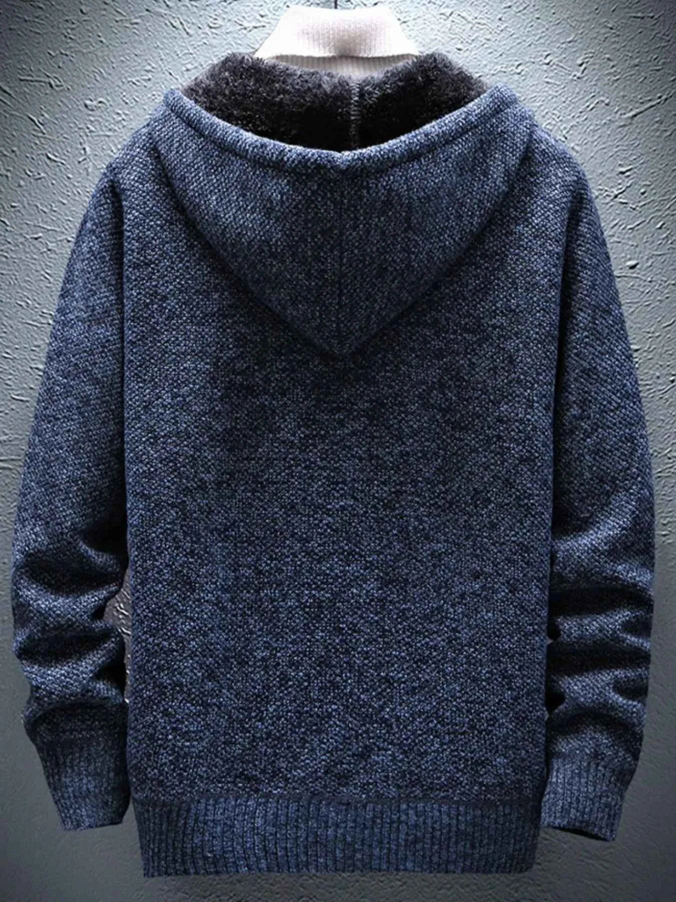 Men's Plus Size Hooded Zip-Up Cardigan