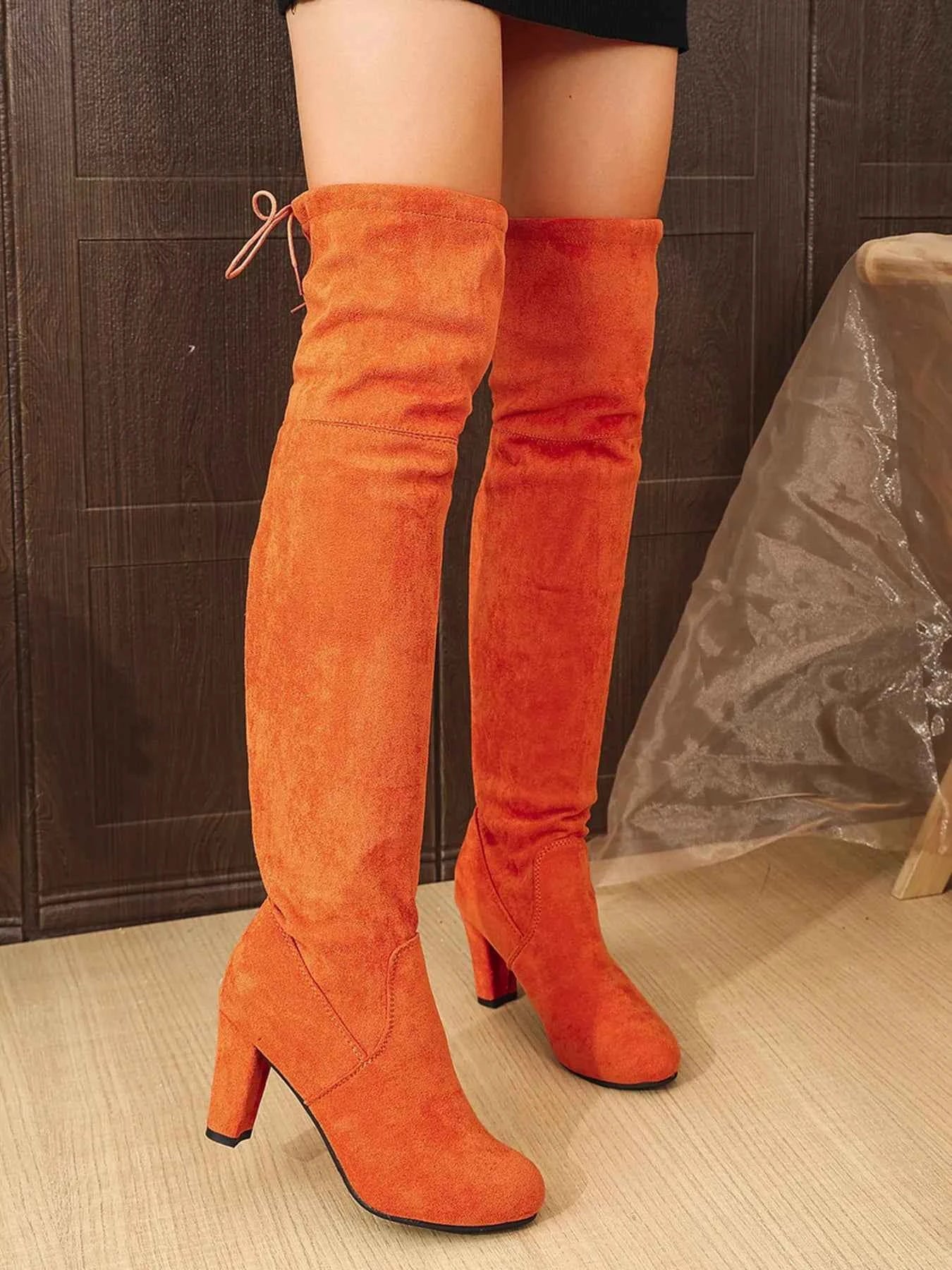 Suede Over-The-Knee Boots for a Chic High Heel Style