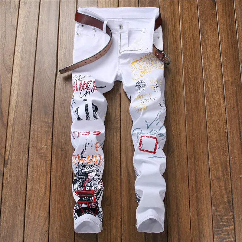 Vaqueros de mezclilla para hombre High Street Graphic