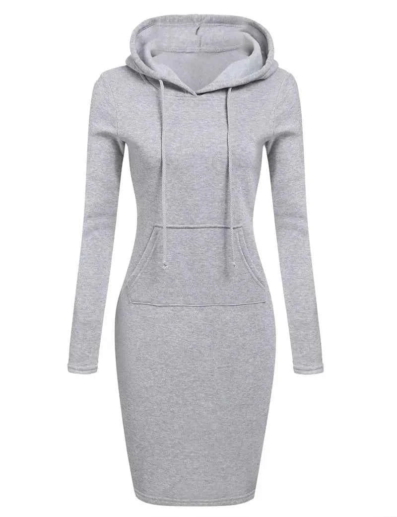 TrendPop Cozy Hooded Dress
Women’s Hooded Pullover Dress – Casual Loose-Fit Hoodie Dress, Autumn/Winter