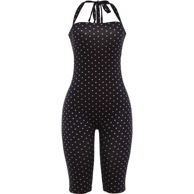 Midnight Temptation Polka Dot Romper