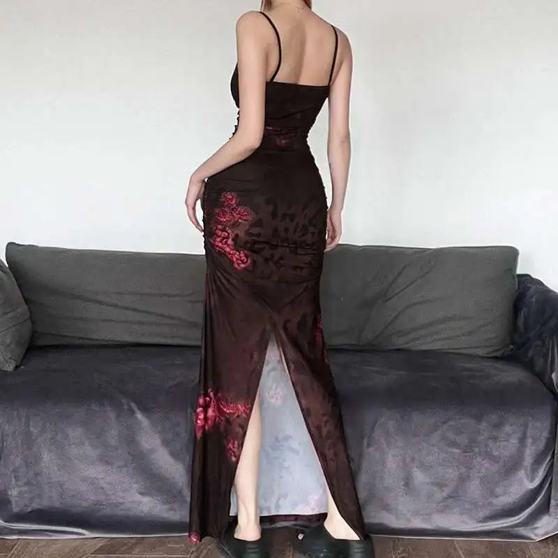 🔥 Vestido largo con abertura Midnight Curve