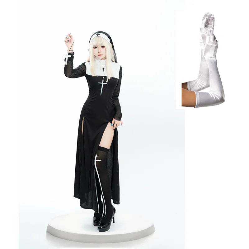 ✨ Women’s Sexy Anime Nun Cosplay Set