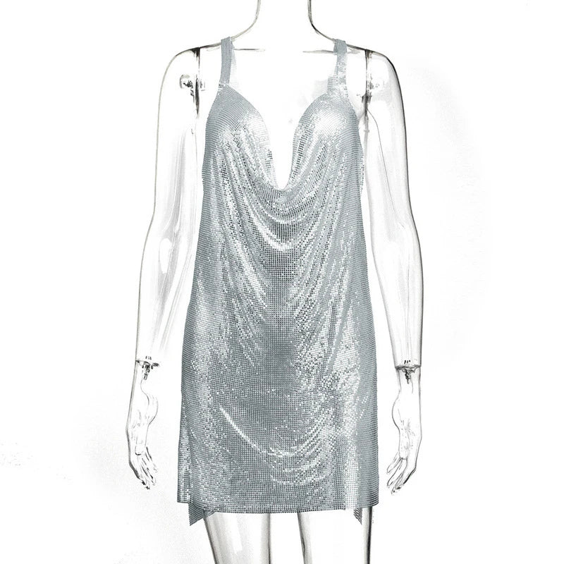 ✨ Minivestido brillante de lentejuelas para rave de los 90 para mujer – Clubwear Y2K