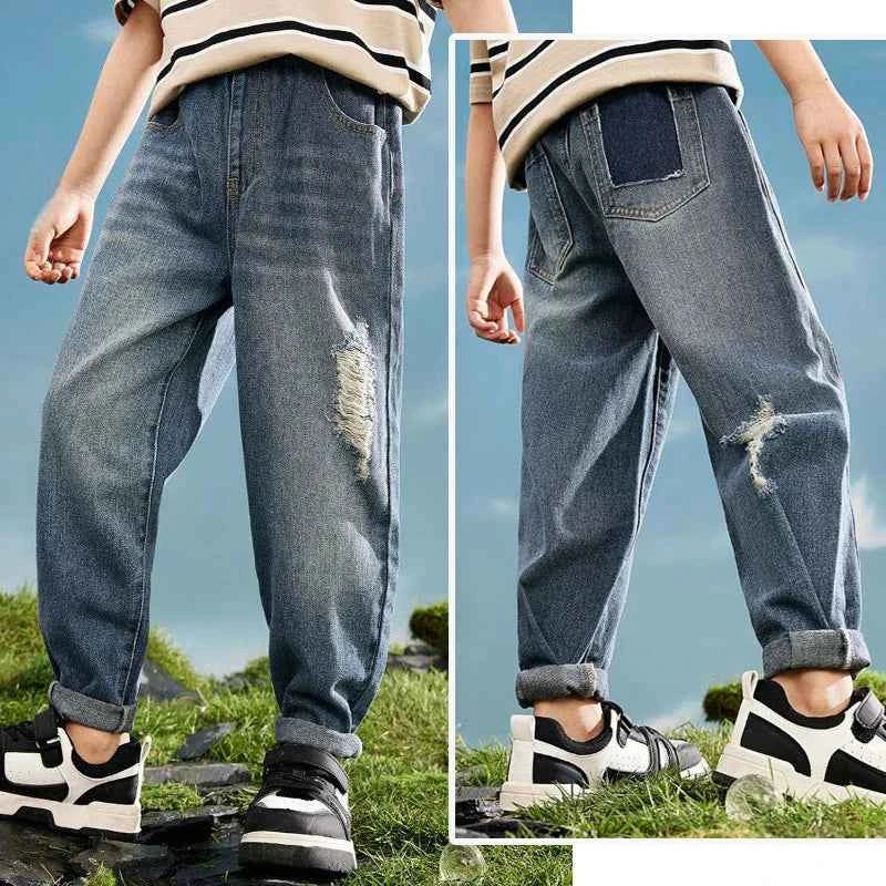 Kids Stretch Skinny Jeans (Elastic Waist Denim Pants for Boys & Girls)
