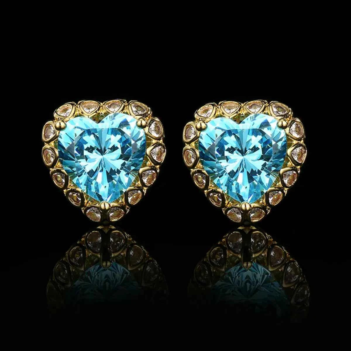 Heart-Shaped Stud Earrings