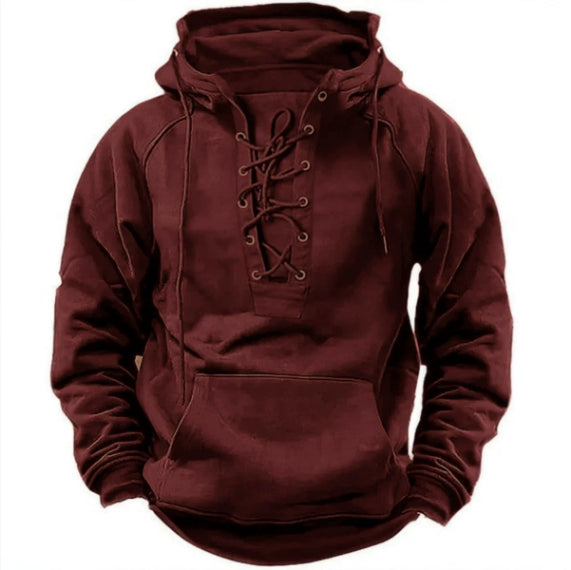 Sudadera con capucha y cordones Ins para hombre, top de manga larga informal deportivo con bolsillo