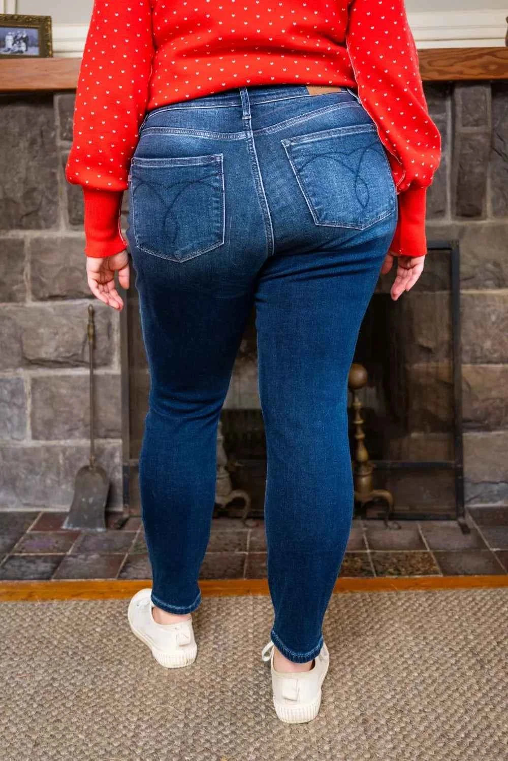 Judy Blue Full Size Washed Thermal Skinny Jeans Plus Size