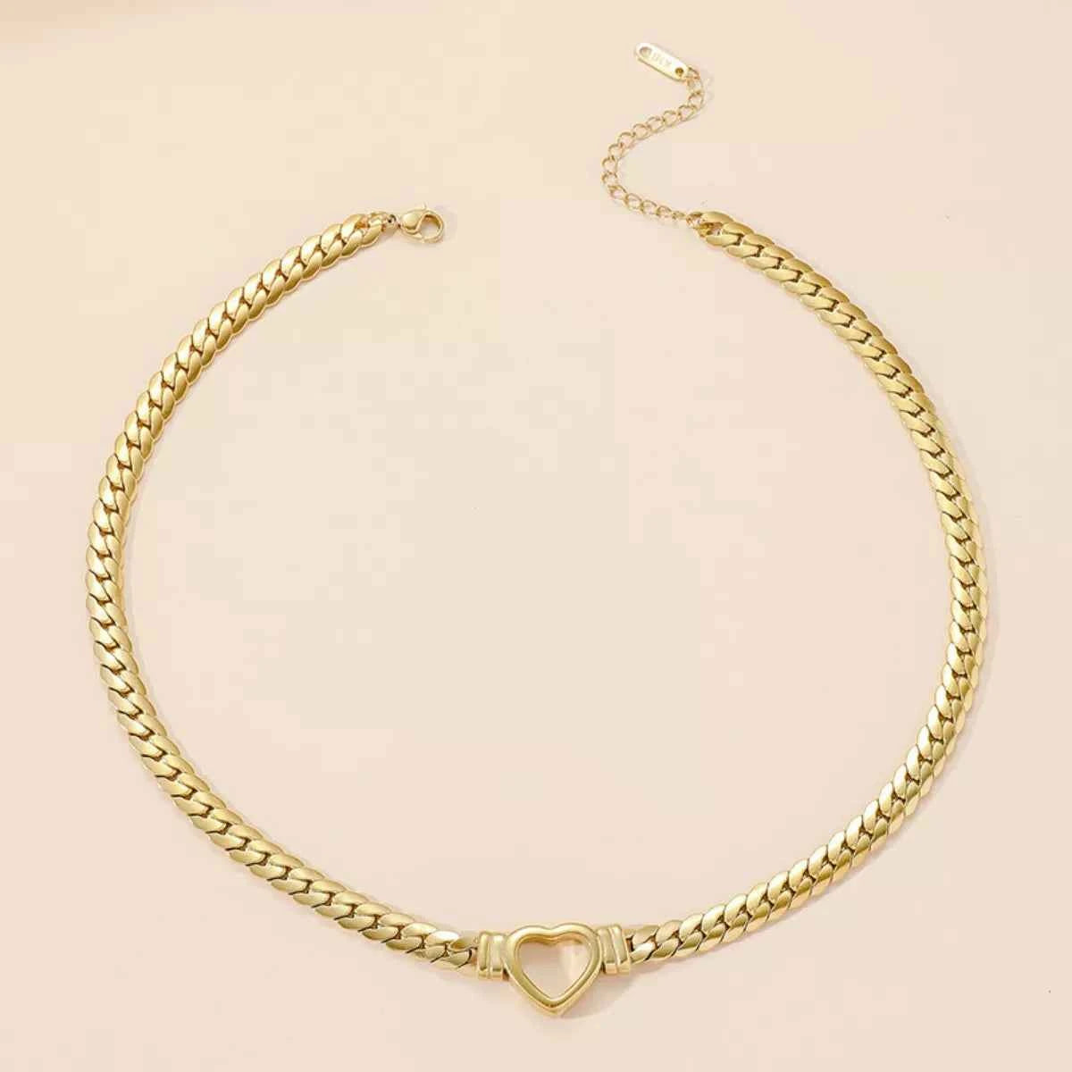 18K Gold-Plated Chain Heart Necklace
