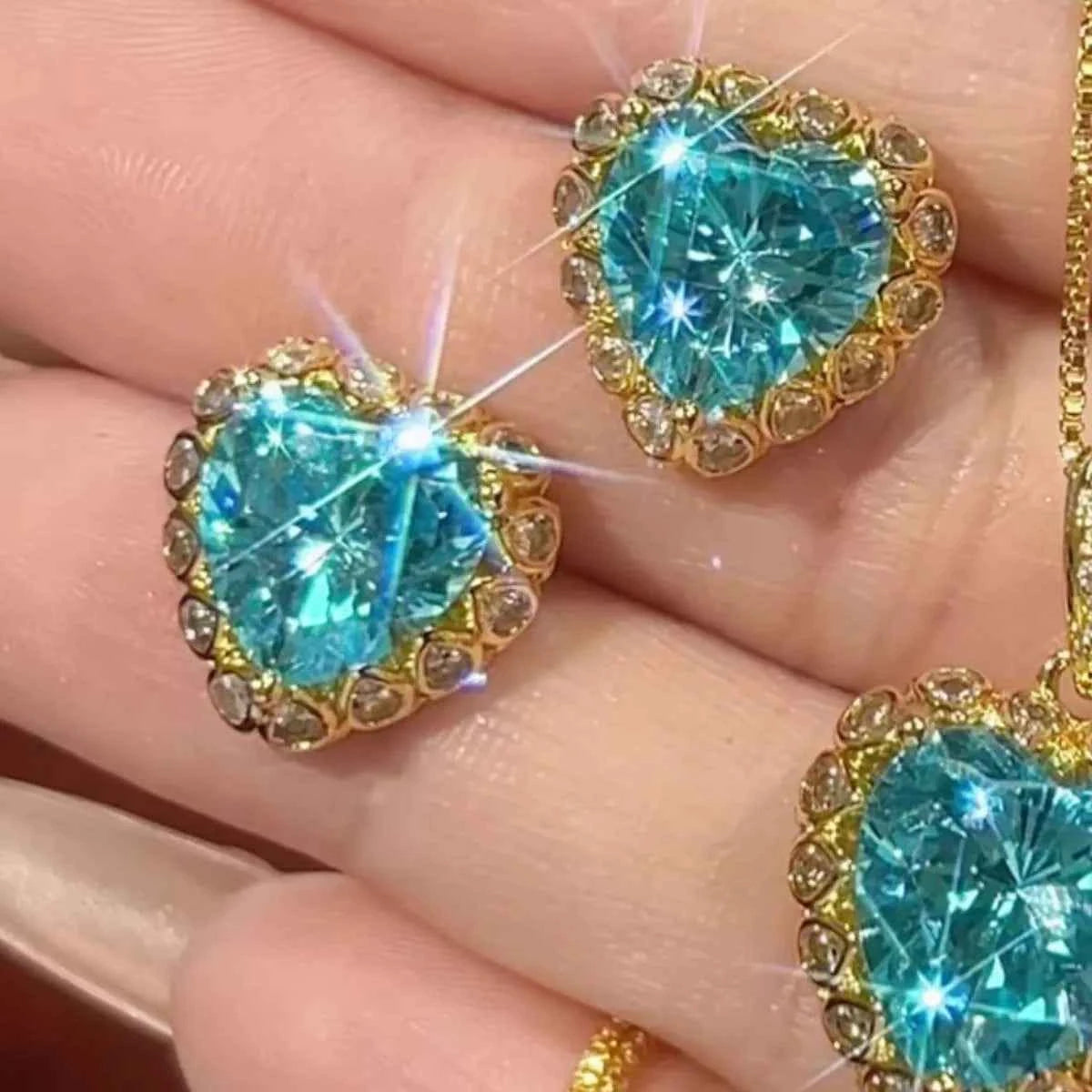 Heart-Shaped Stud Earrings