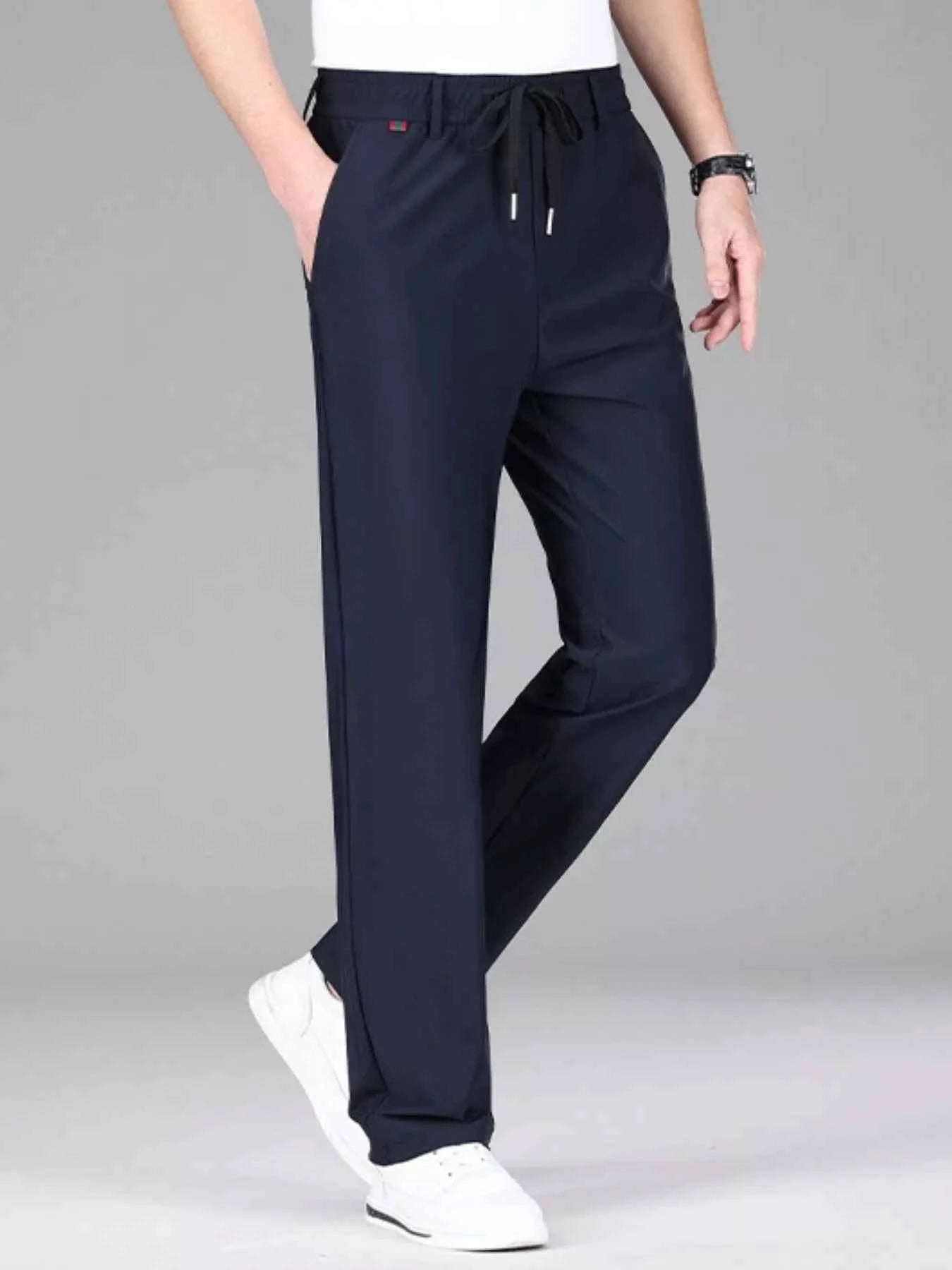 Men's Plus Size Lightweight Drawstring Casual Pants