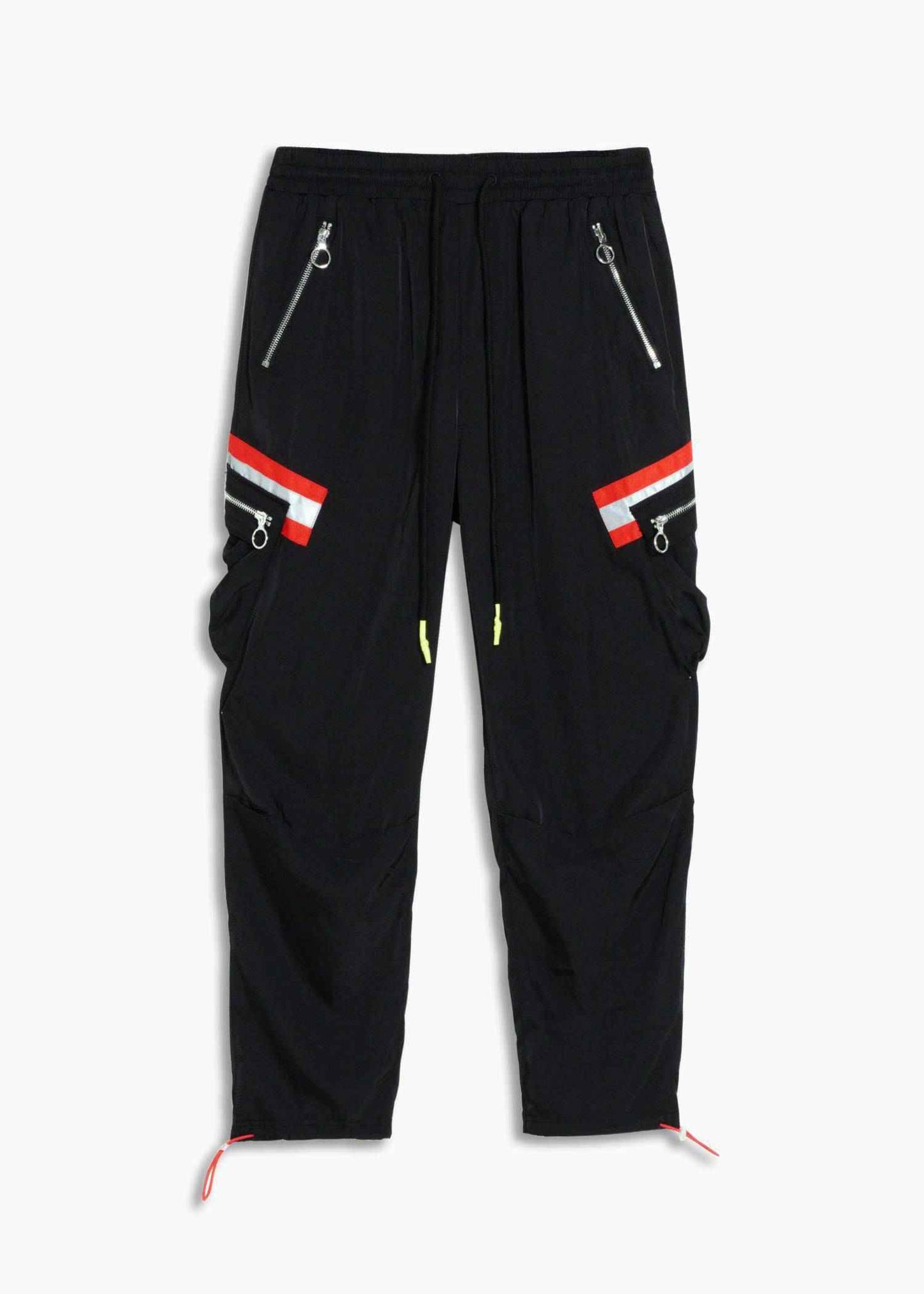 Konus Men’s Reflective Tape Utility Cargo Pants – Black