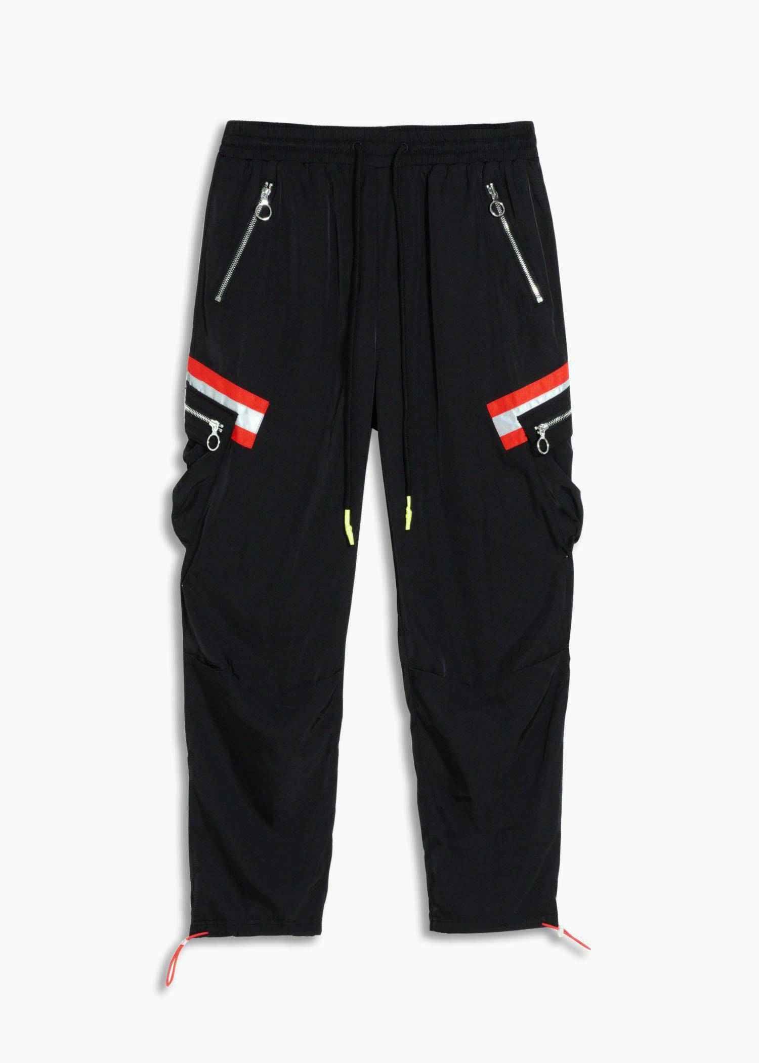 Konus Men’s Reflective Tape Utility Cargo Pants – Black