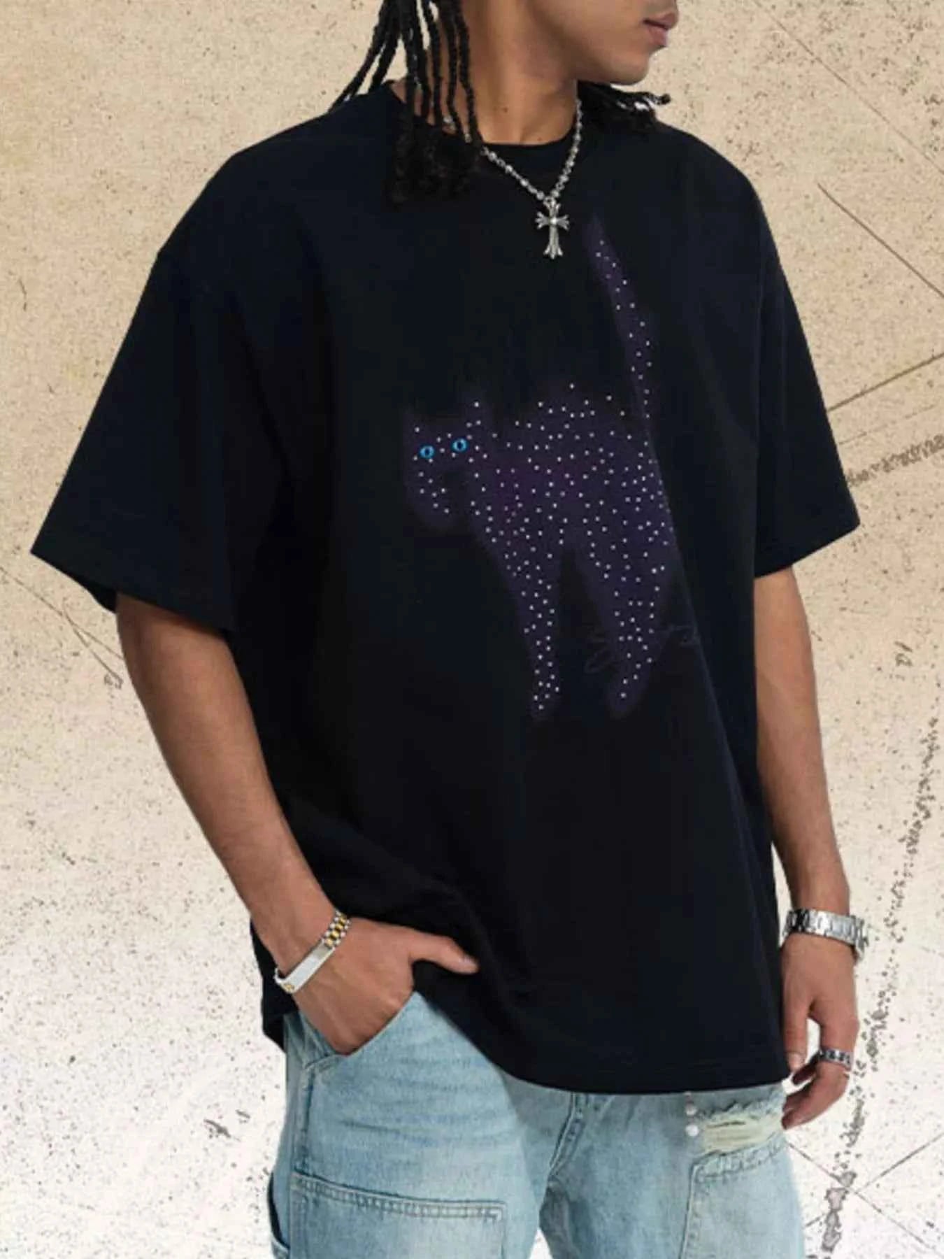 Men's Cat Graphic Short Sleeve T-Shirt