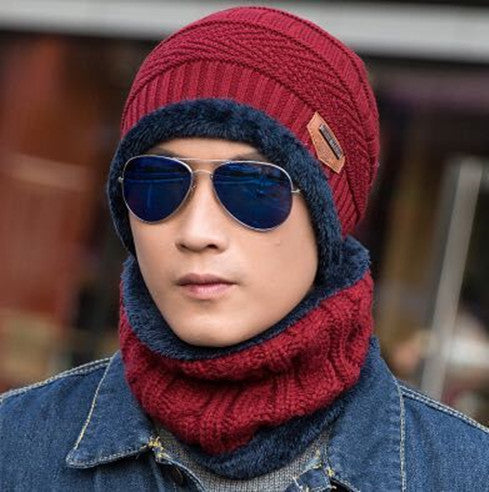 Gorro de lana tejido casual cálido para hombre