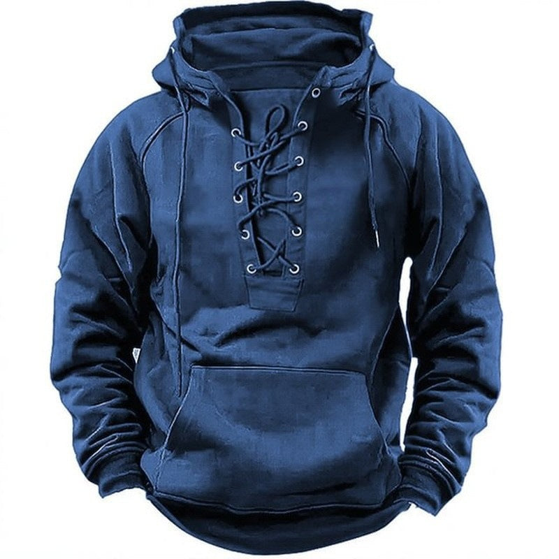 Sudadera con capucha y cordones Ins para hombre, top de manga larga informal deportivo con bolsillo