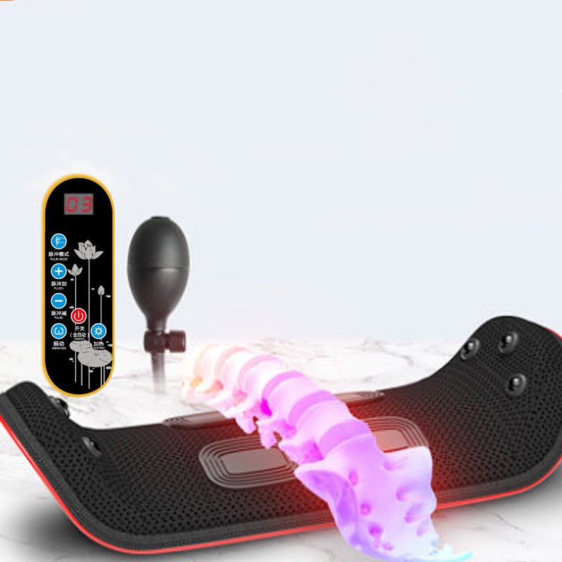 Dispositivo de tracción lumbar eléctrico de relajación, masajeador vibratorio de espalda y cintura, soporte para la columna lumbar, alivia la fatiga de la cintura