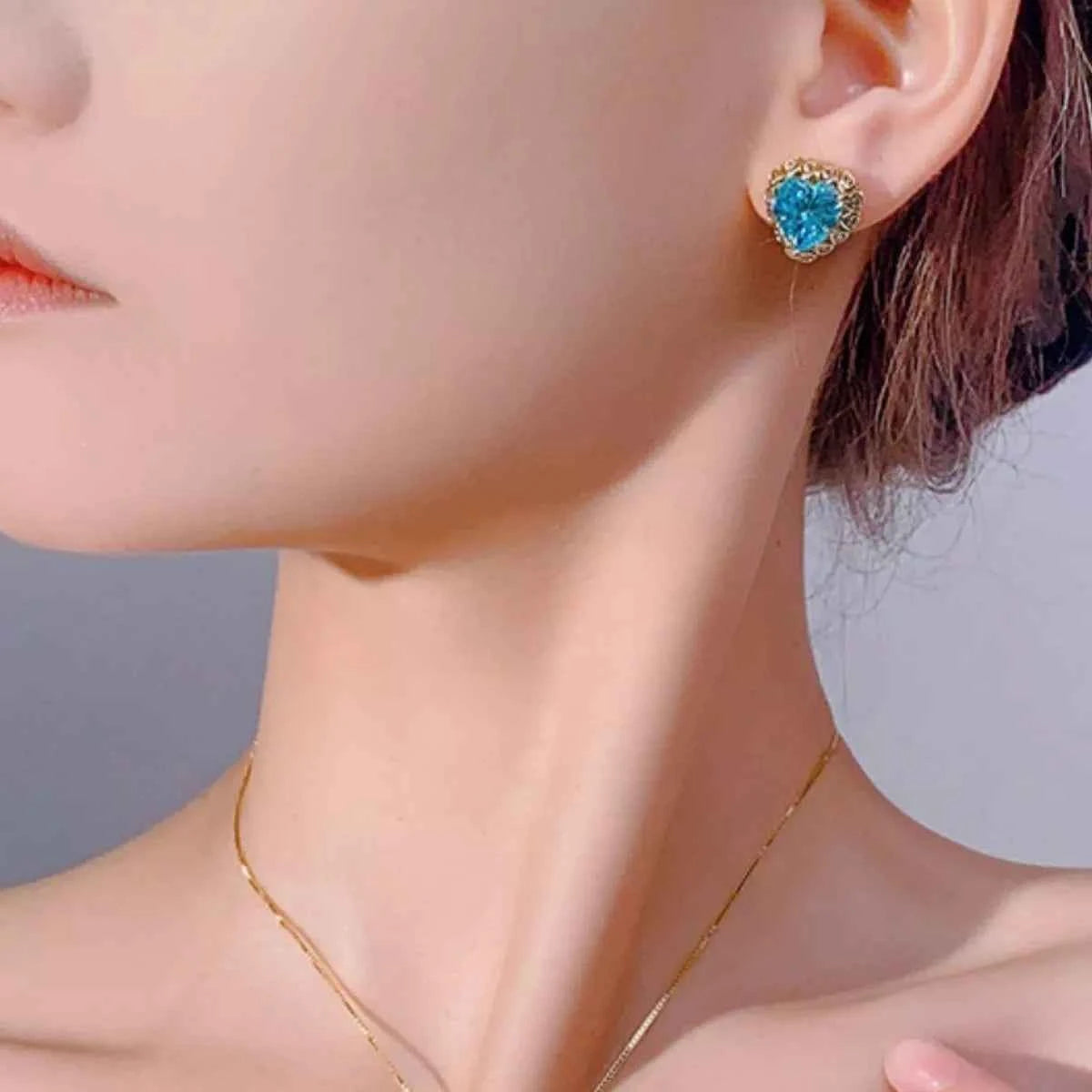 Heart-Shaped Stud Earrings