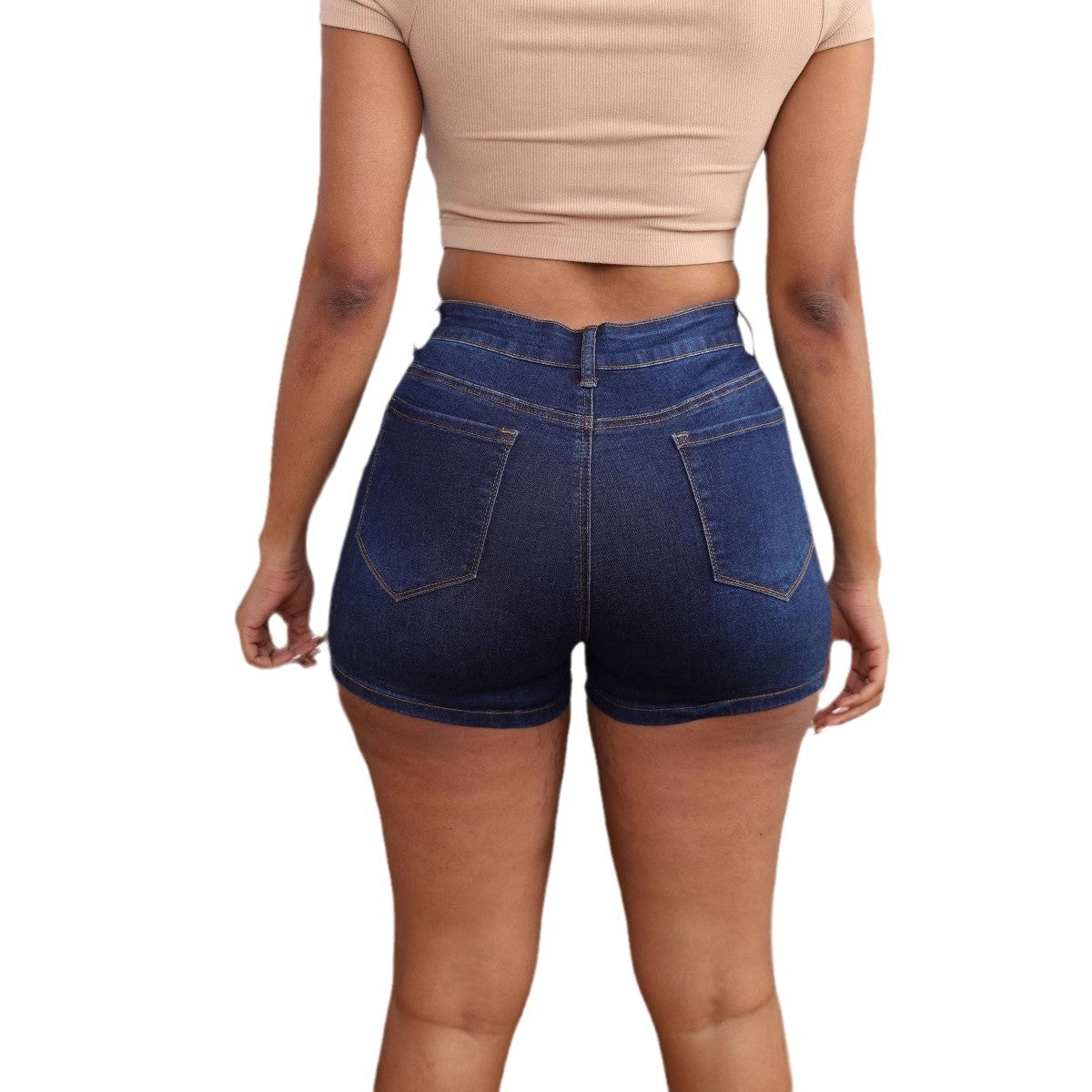 Shorts de mezclilla azules de tiro alto
