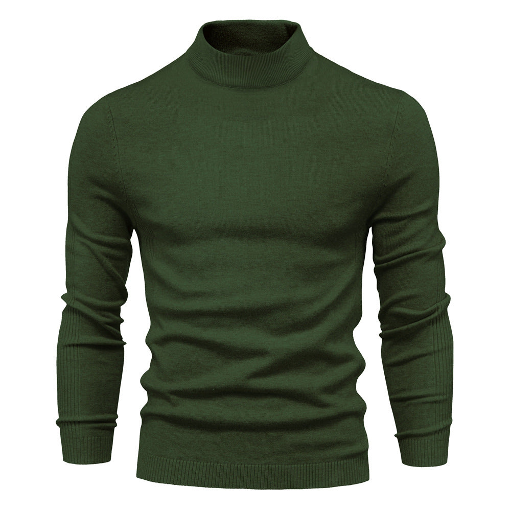 Suéter Multicolor de Hombre con Cuello Medio y Corte Ajustado