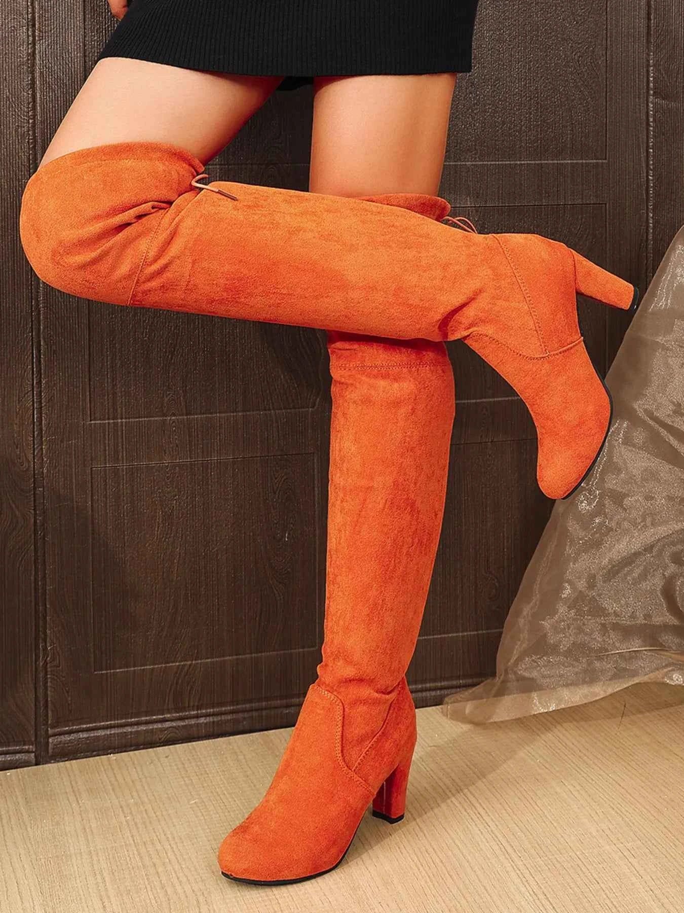Suede Over-The-Knee Boots for a Chic High Heel Style
