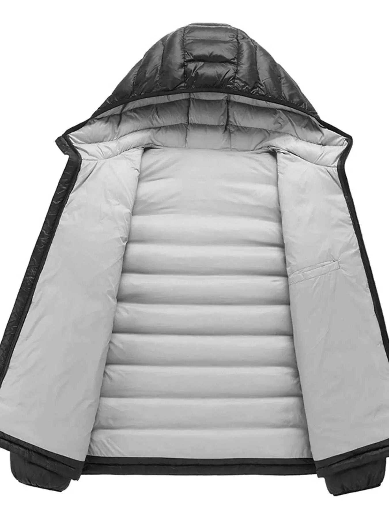 Men's Plus Size Zip Up Hooded Contrast Puffer Jacket