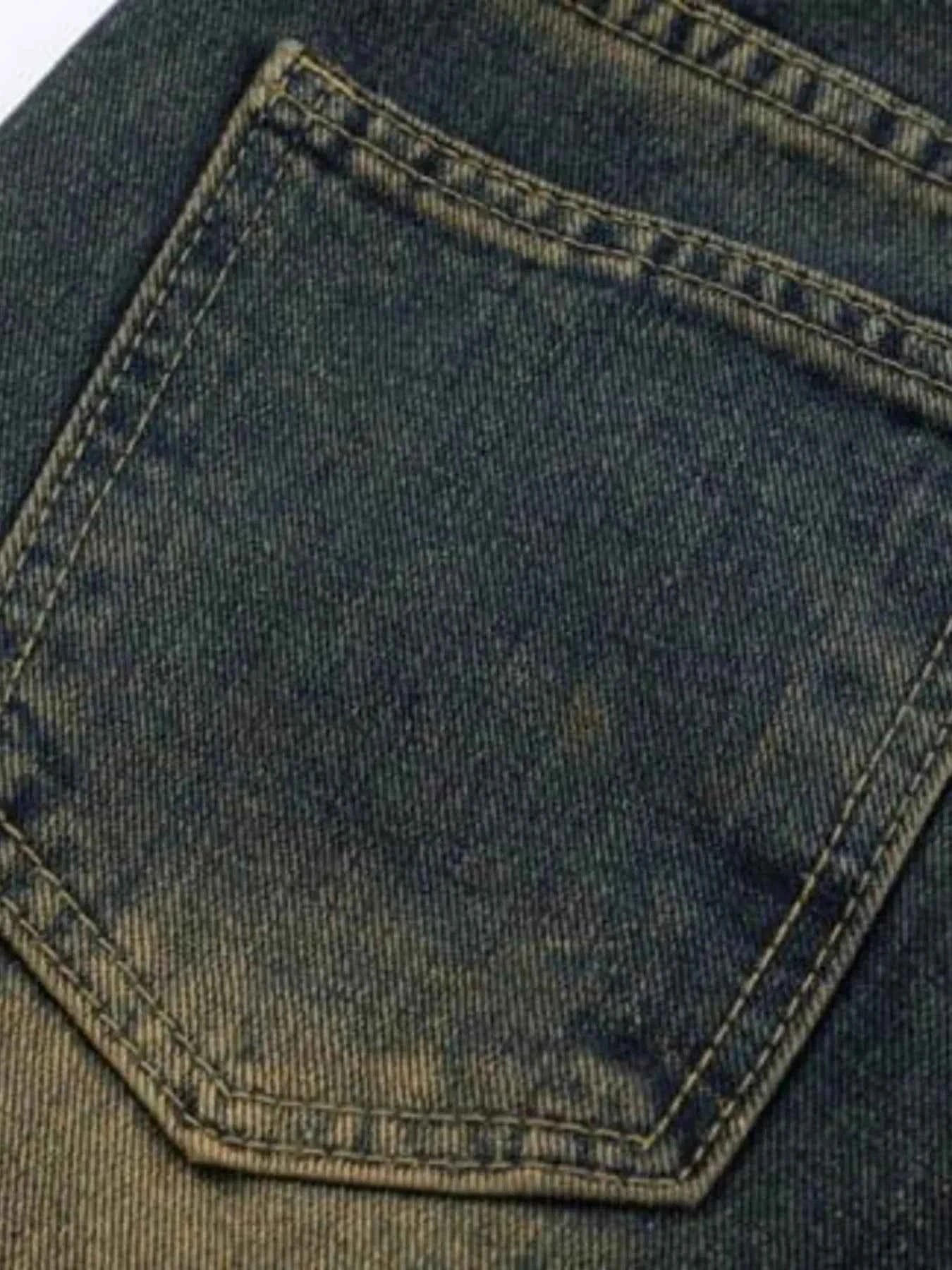 Men's Full Size Vintage Wash Bootcut Denim Jeans Plus Size