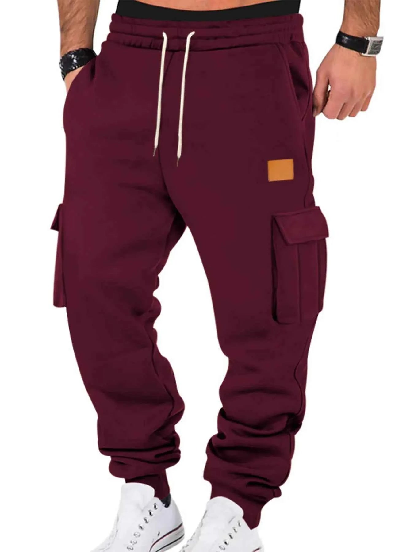 Men's Plus Size Cargo Jogger Pants with Full Size Drawstring