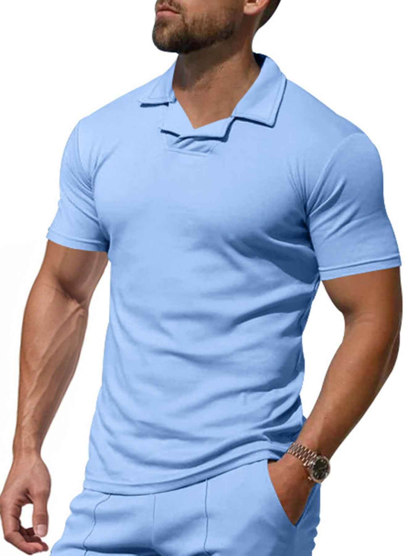 Men's Full Size Casual Short Sleeve Polo Plus Size