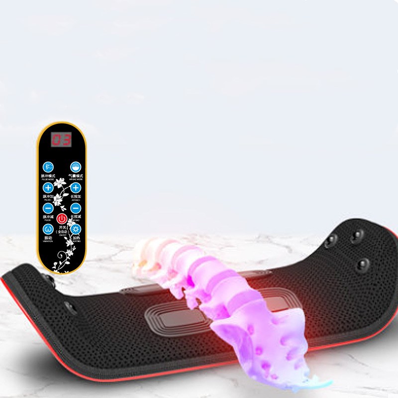 Dispositivo de tracción lumbar eléctrico de relajación, masajeador vibratorio de espalda y cintura, soporte para la columna lumbar, alivia la fatiga de la cintura