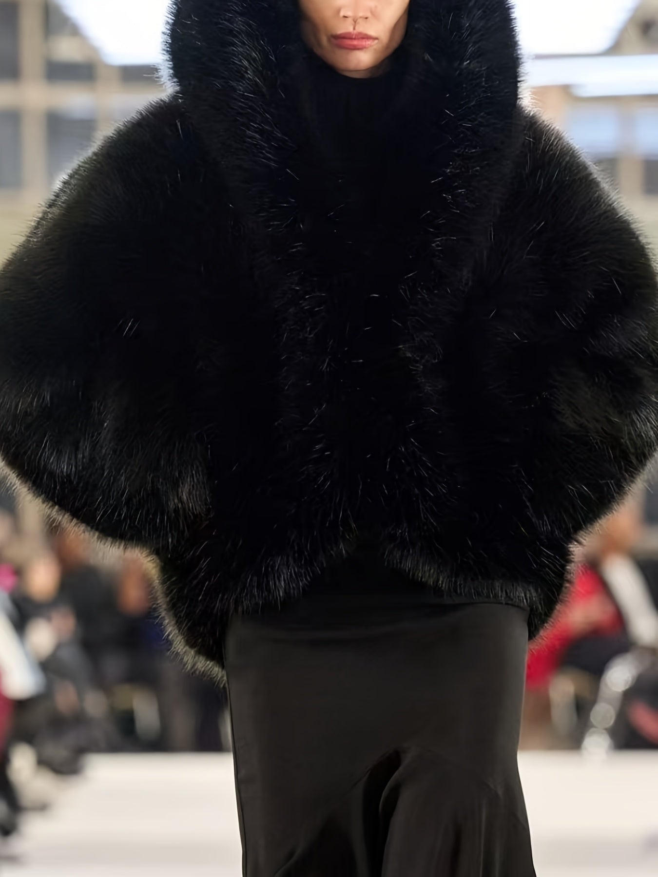 Women’s Luxe Faux Fox Fur Hooded Coat
