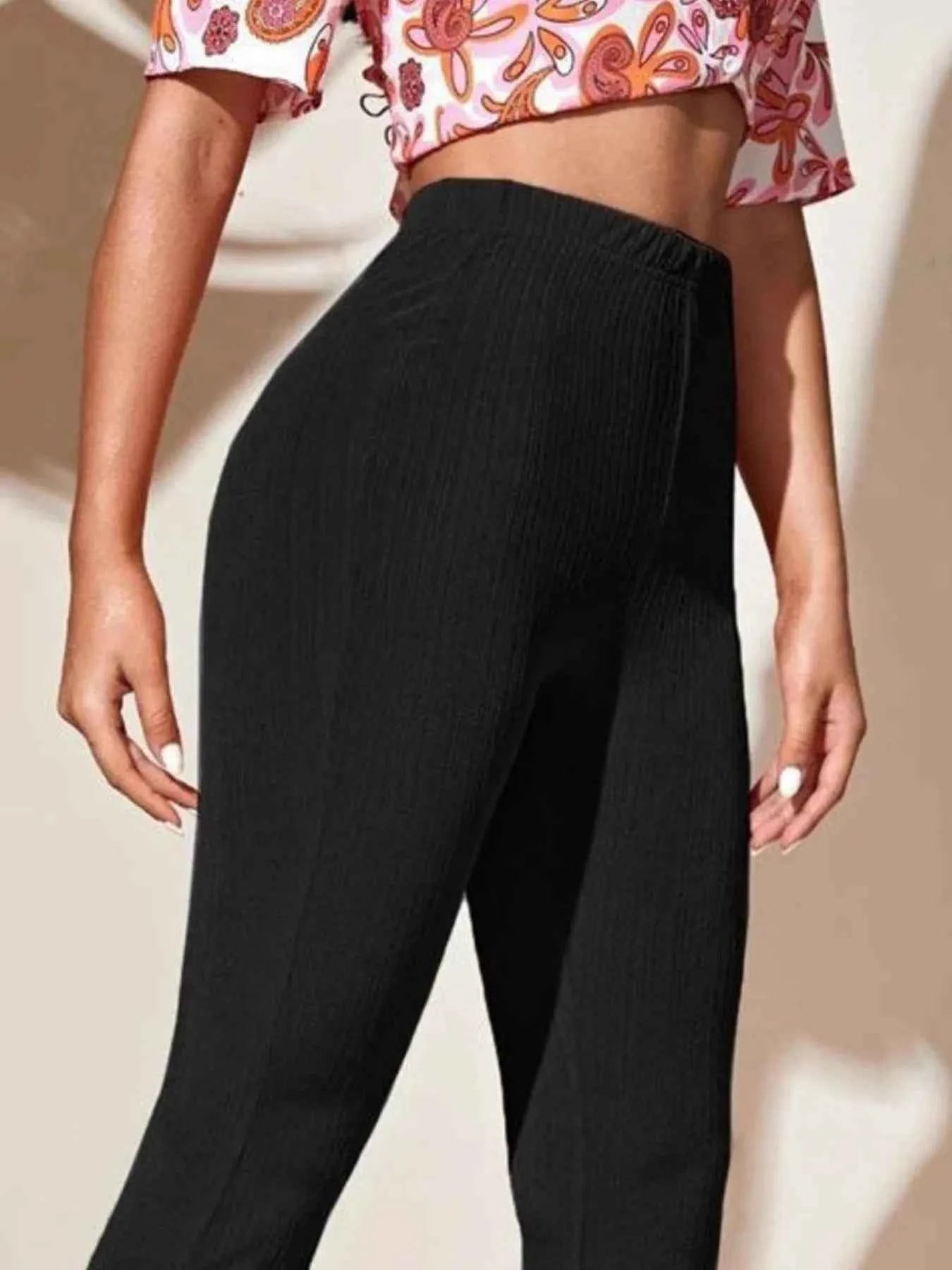 Full Size Plus Size High-Waist Flare Active Pants
