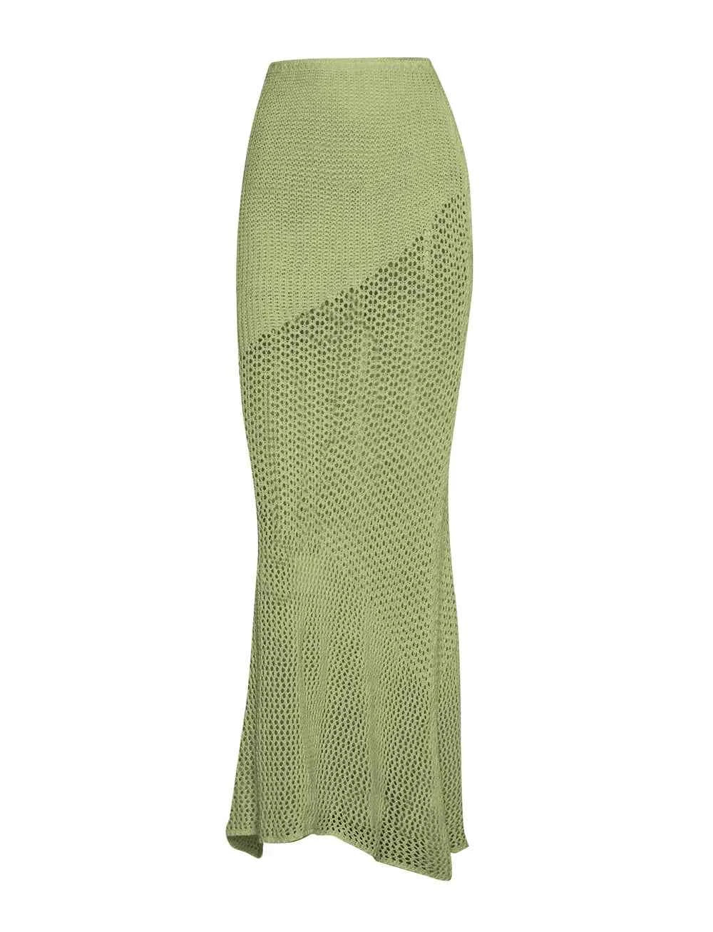 Tied Long Sleeve Cover Up Set with Skirt