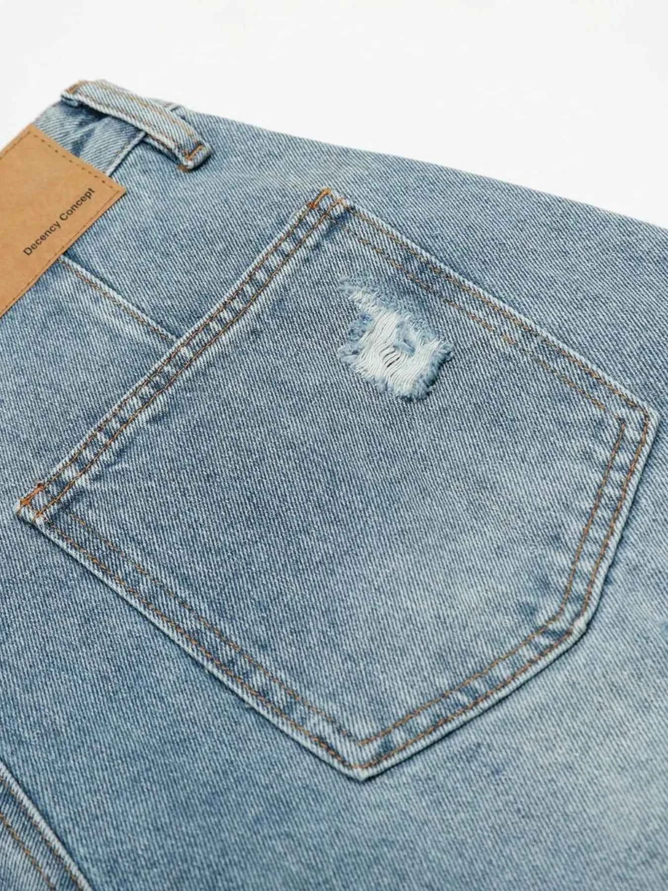 Men's Oversized Distressed Demin Shorts