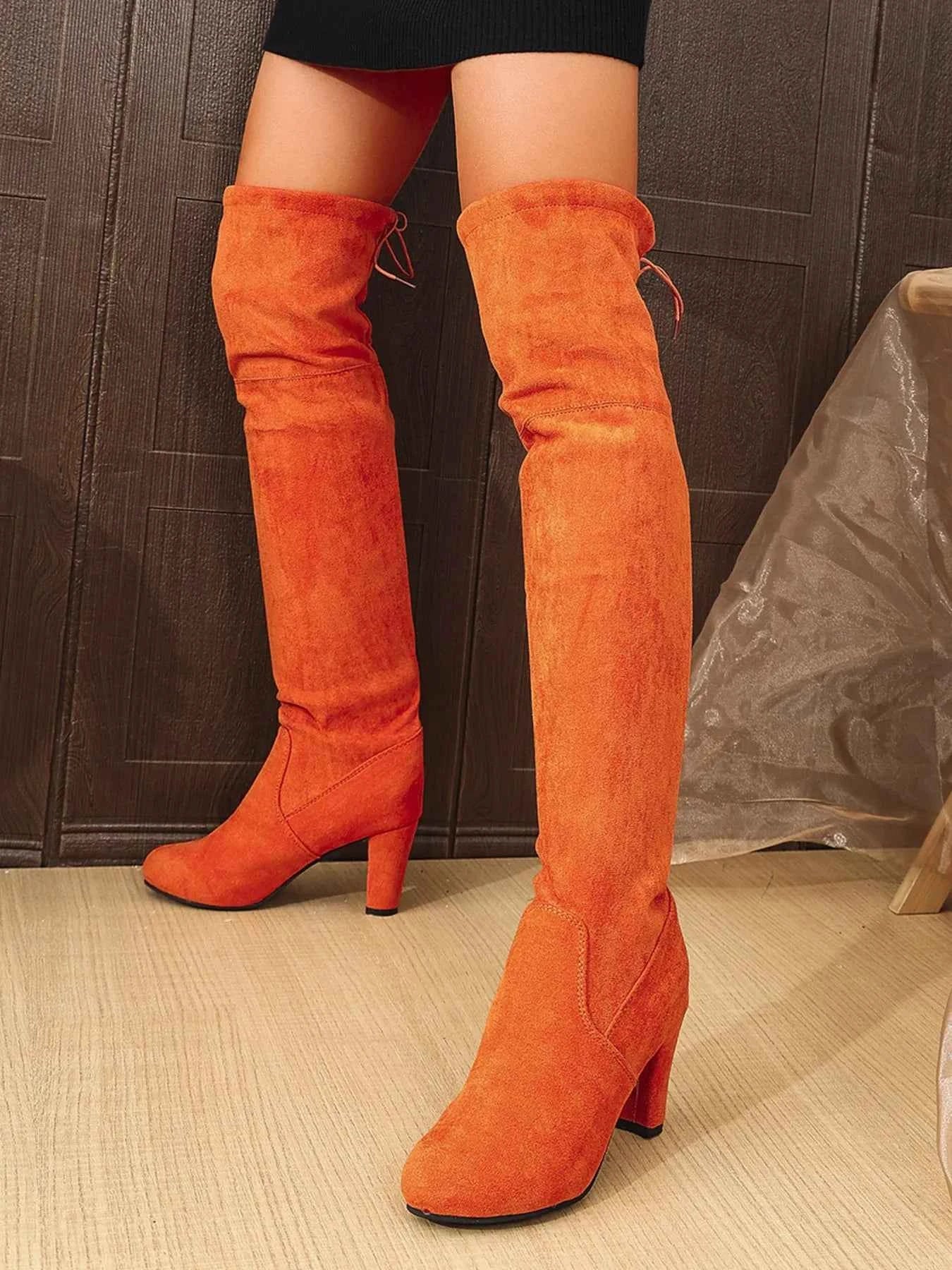 Suede Over-The-Knee Boots for a Chic High Heel Style