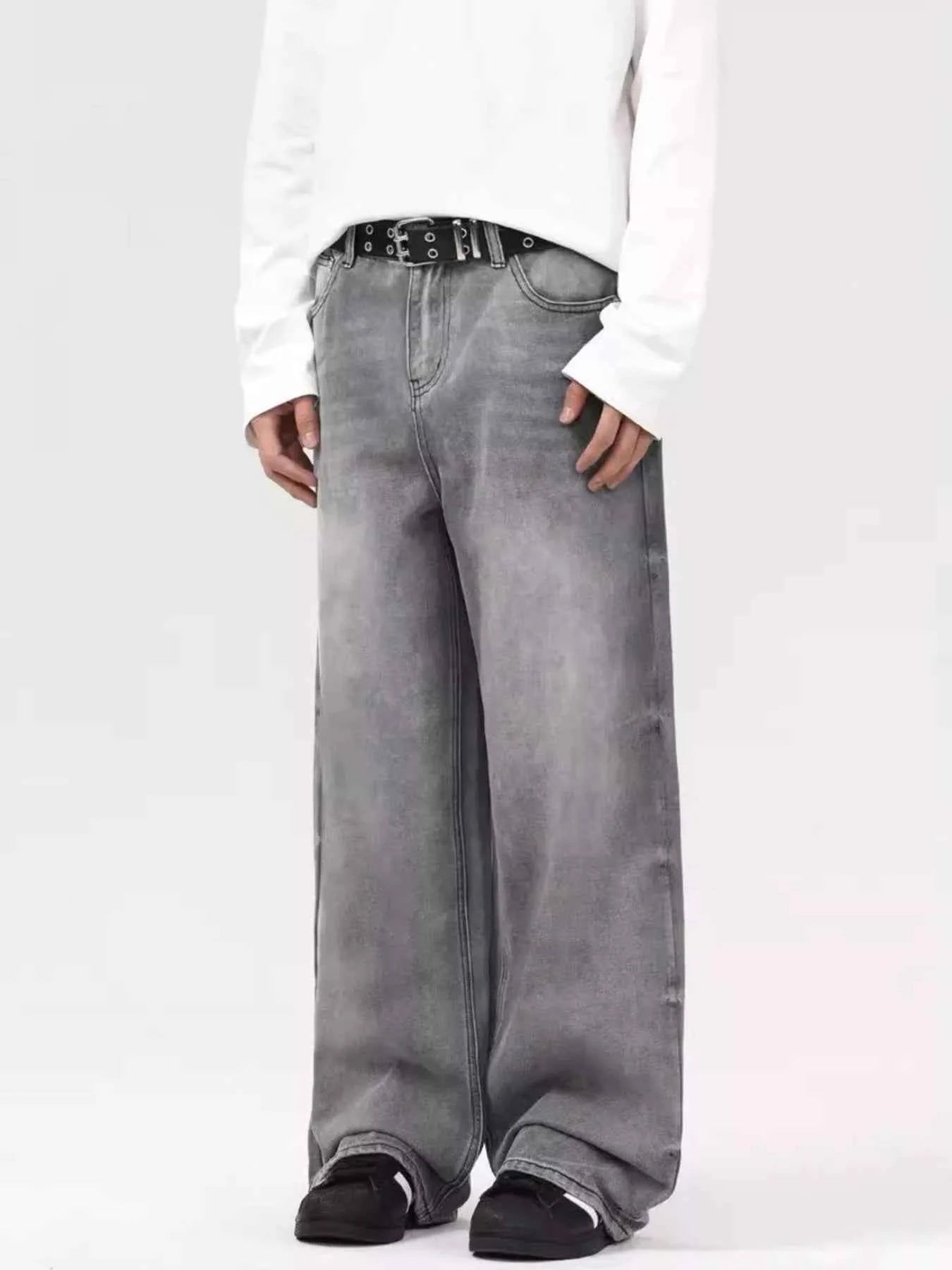 Men's Vintage Wash Wide Leg Jeans