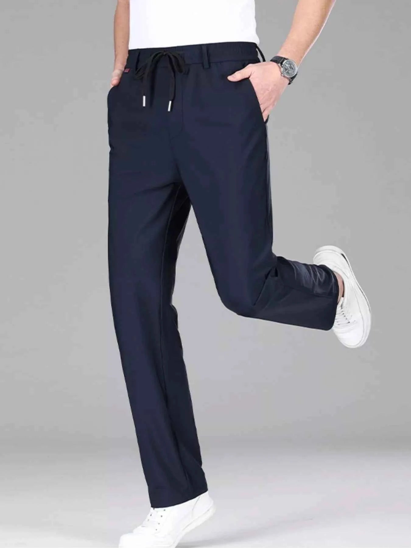 Men's Plus Size Lightweight Drawstring Casual Pants