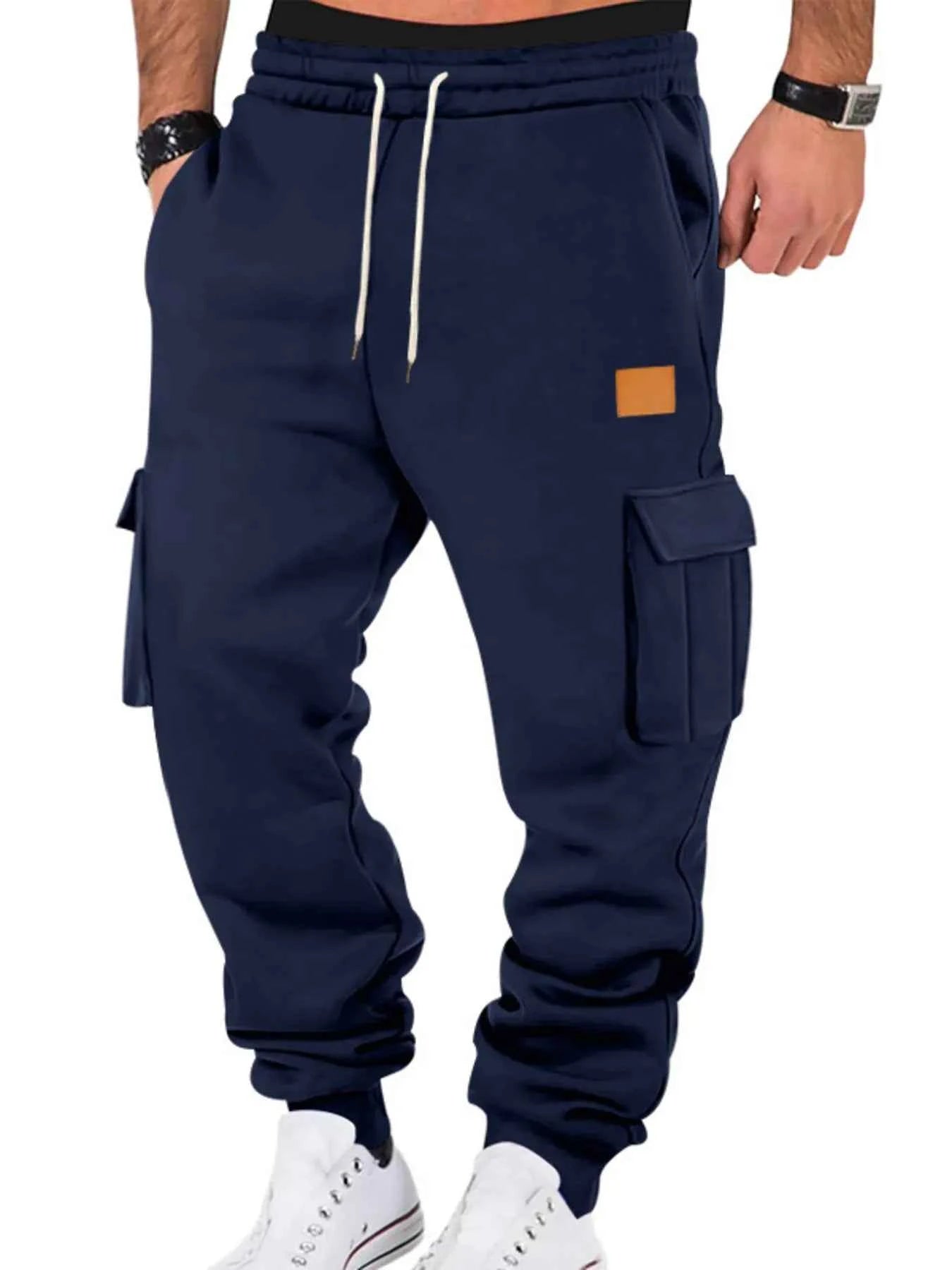 Men's Plus Size Cargo Jogger Pants with Full Size Drawstring