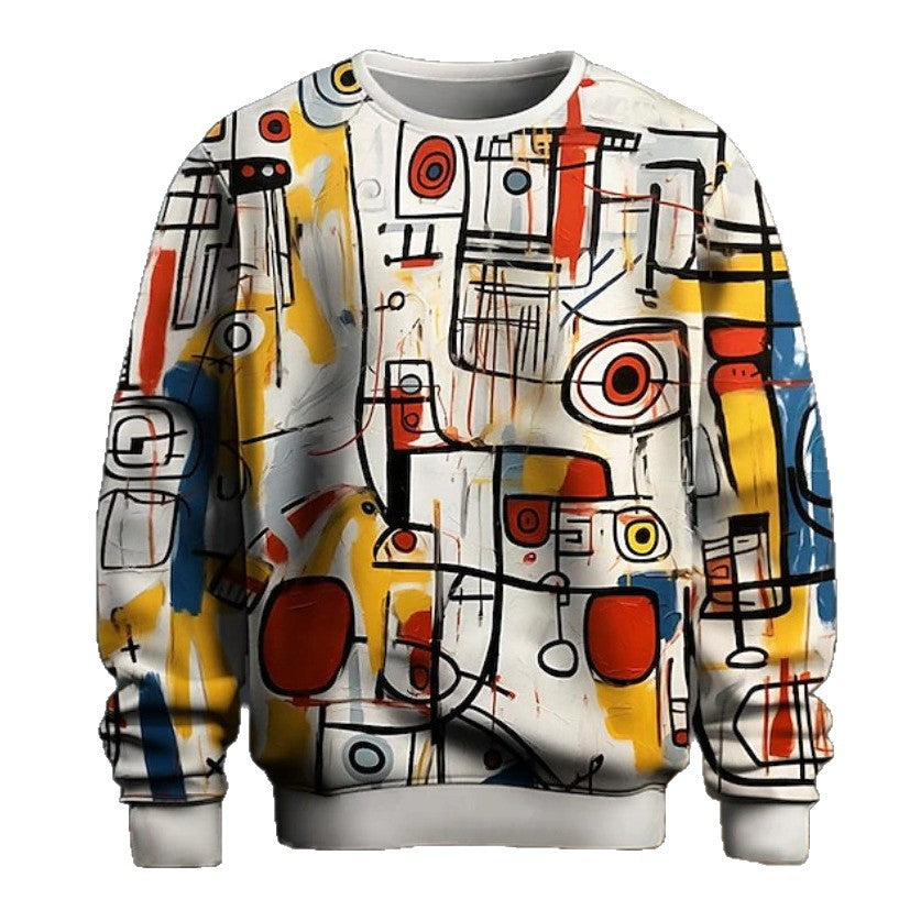 Sudaderas de manga larga con capucha y grafiti para hombre