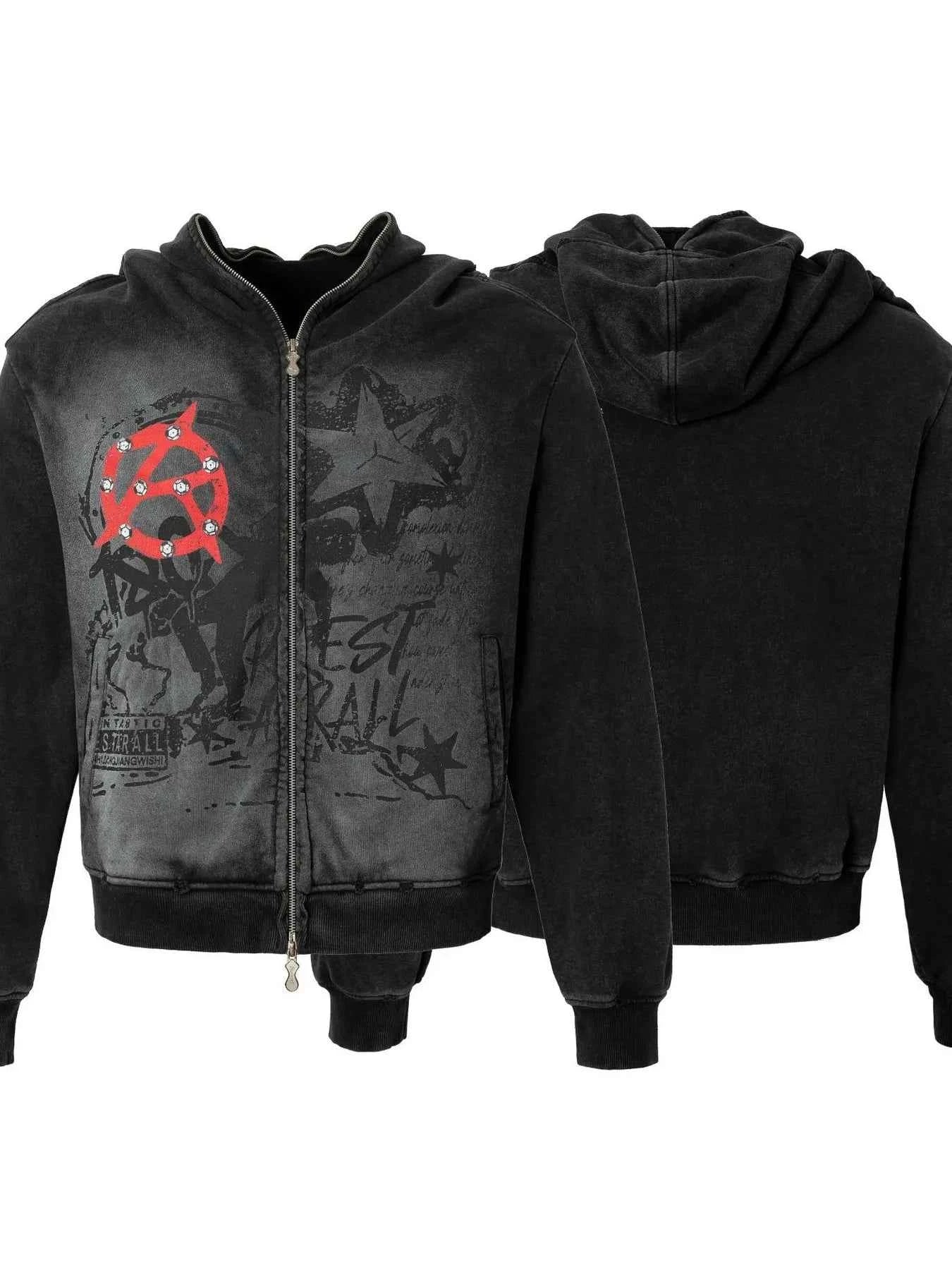 Men's Zip-Up Hoodie Long Sleeve Fashion