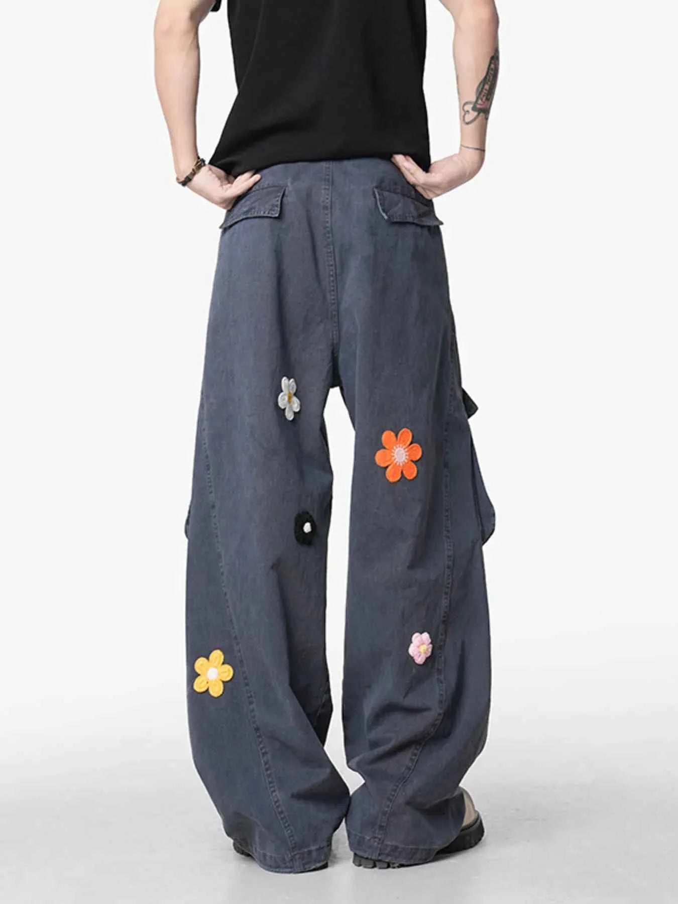 Men's Flower Wide Leg Pants