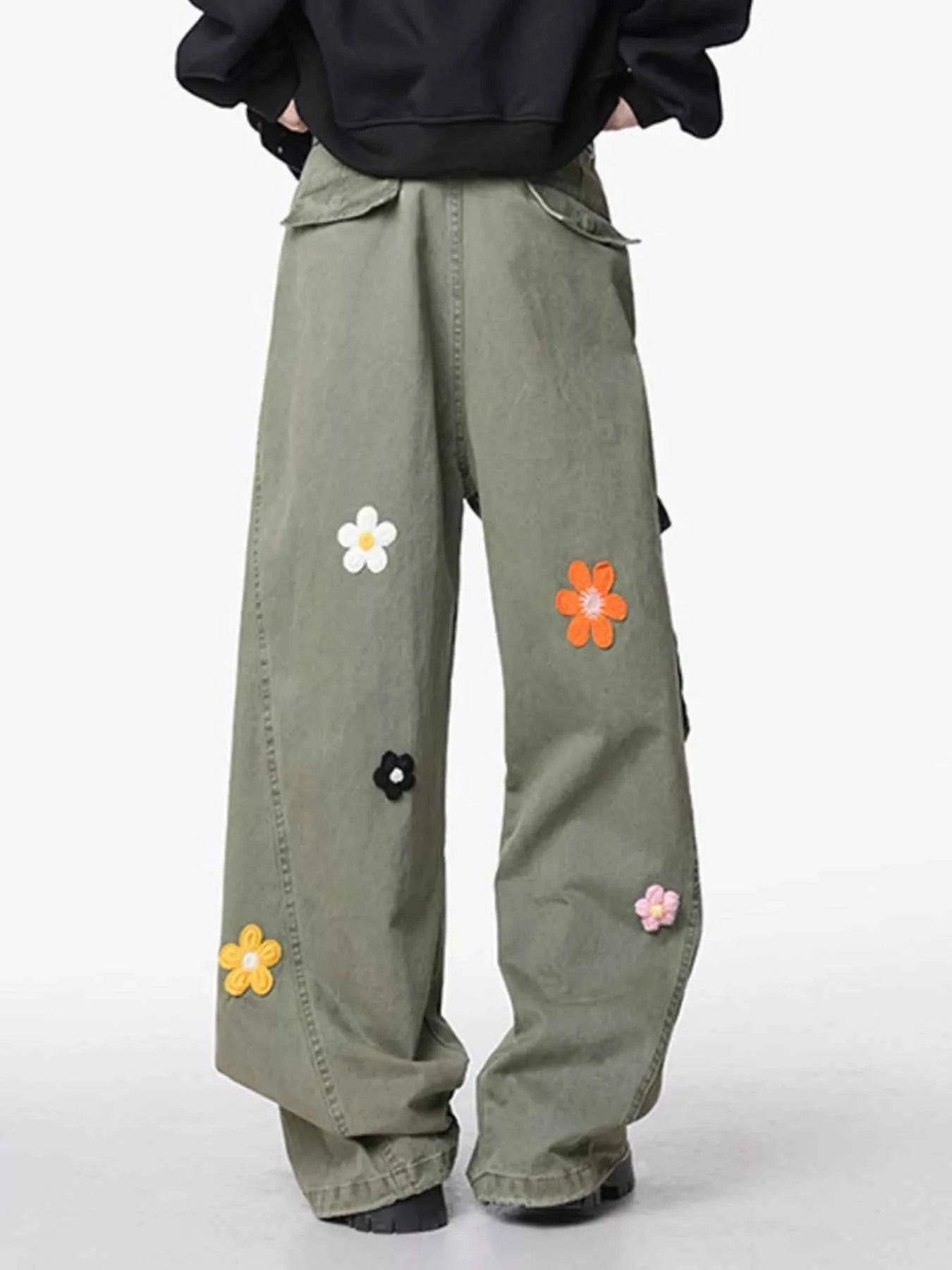 Men's Flower Wide Leg Pants