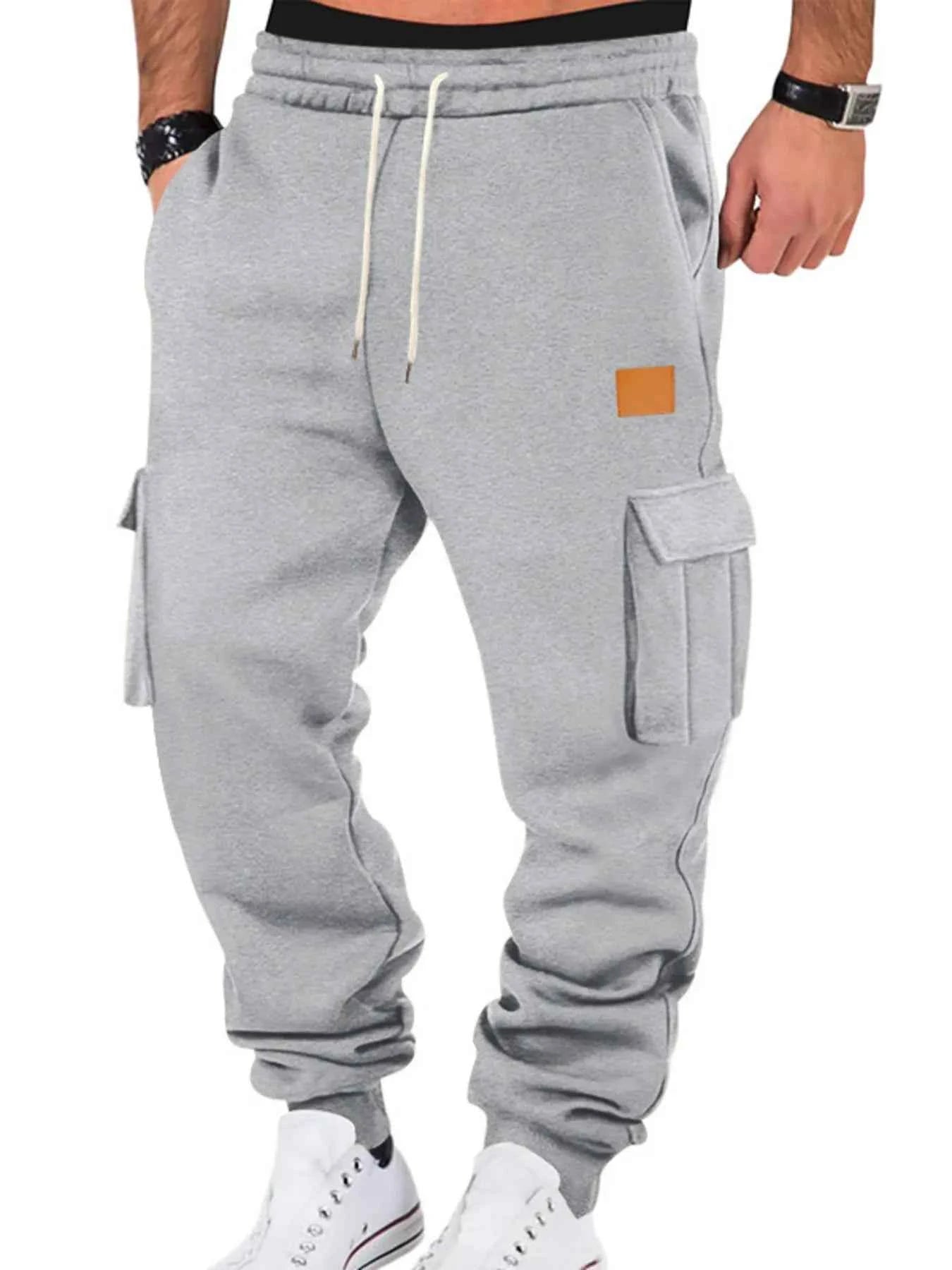 Men's Plus Size Cargo Jogger Pants with Full Size Drawstring