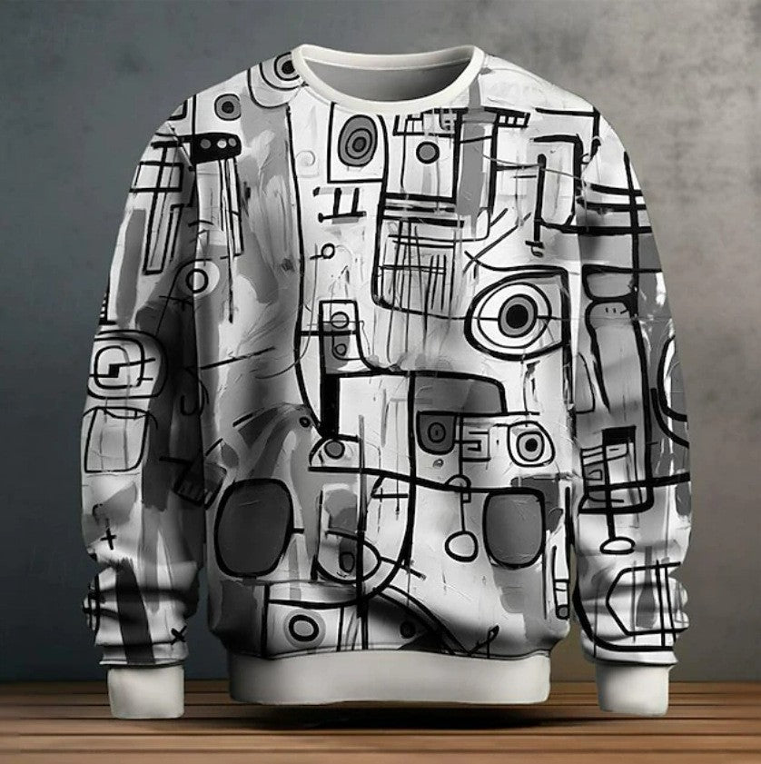 Sudaderas de manga larga con capucha y grafiti para hombre