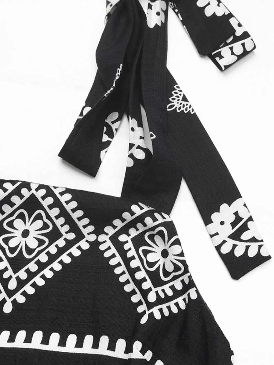 Printed Square Neck Maxi Cami Dress