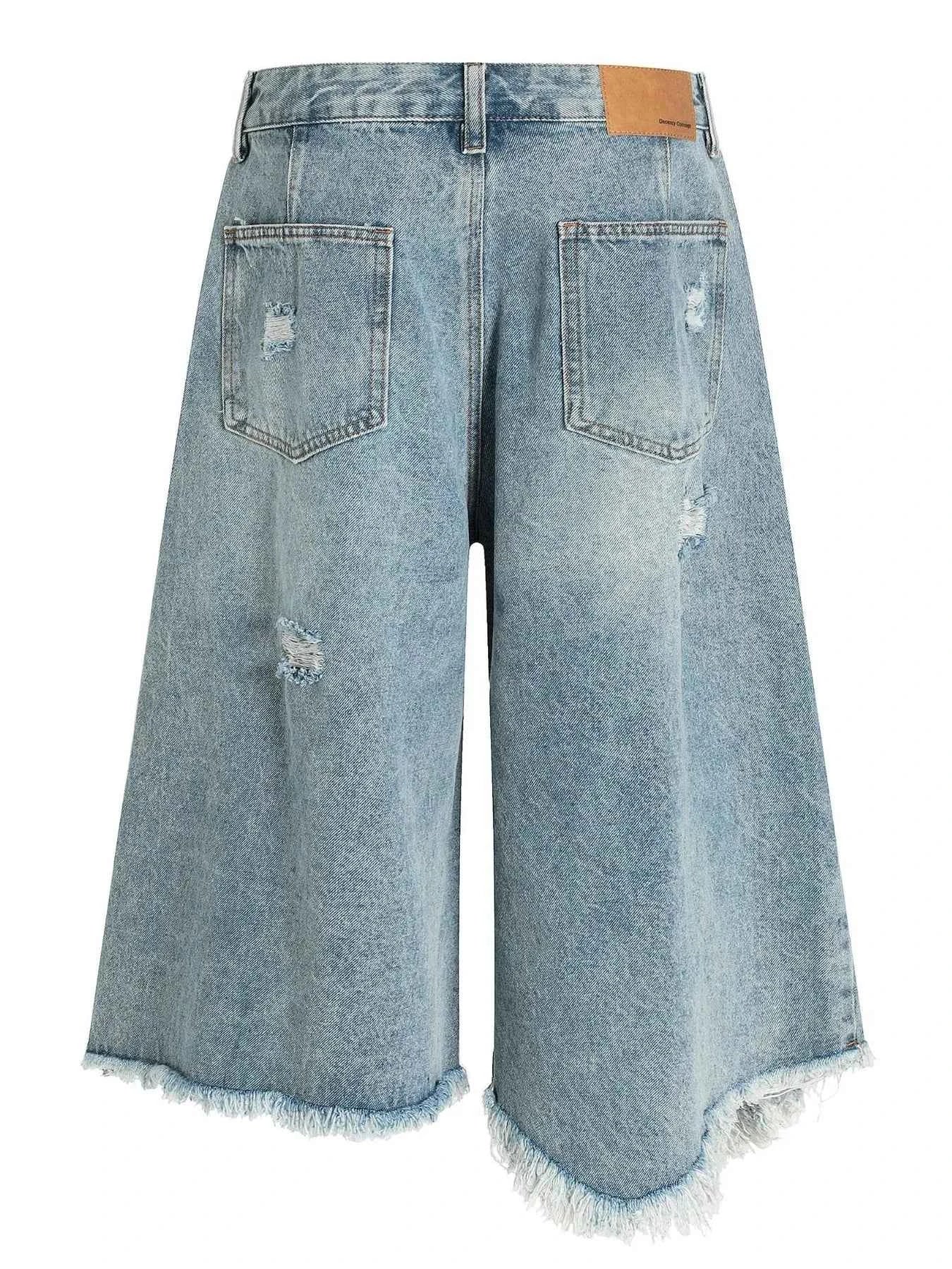 Men's Oversized Distressed Demin Shorts